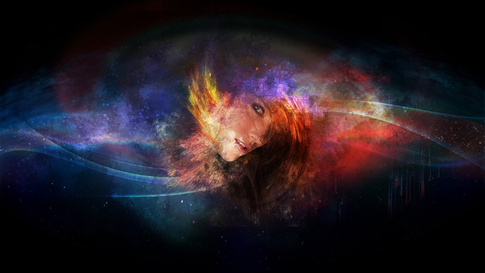 Обои лицо цифровое искусство женщина на рабочий стол