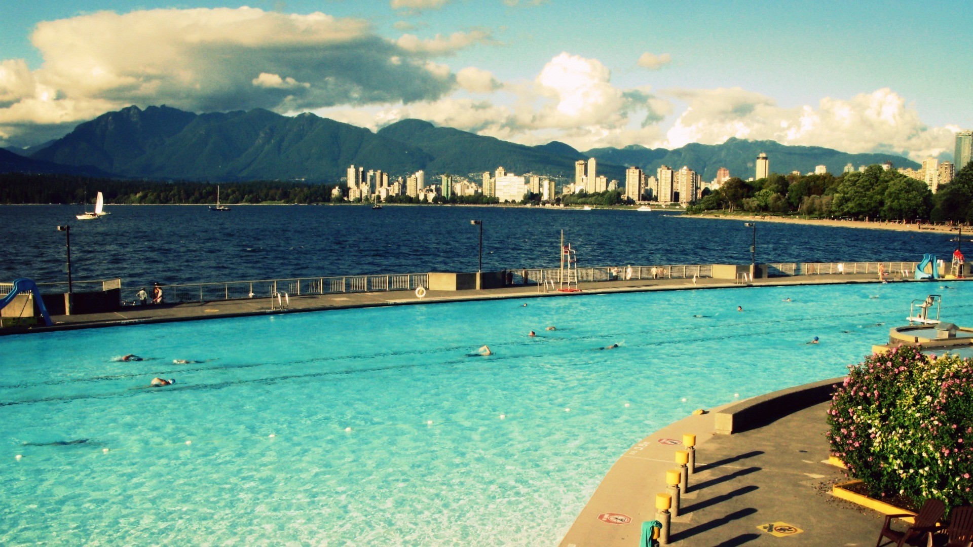 Обои море залив пляж на рабочий стол