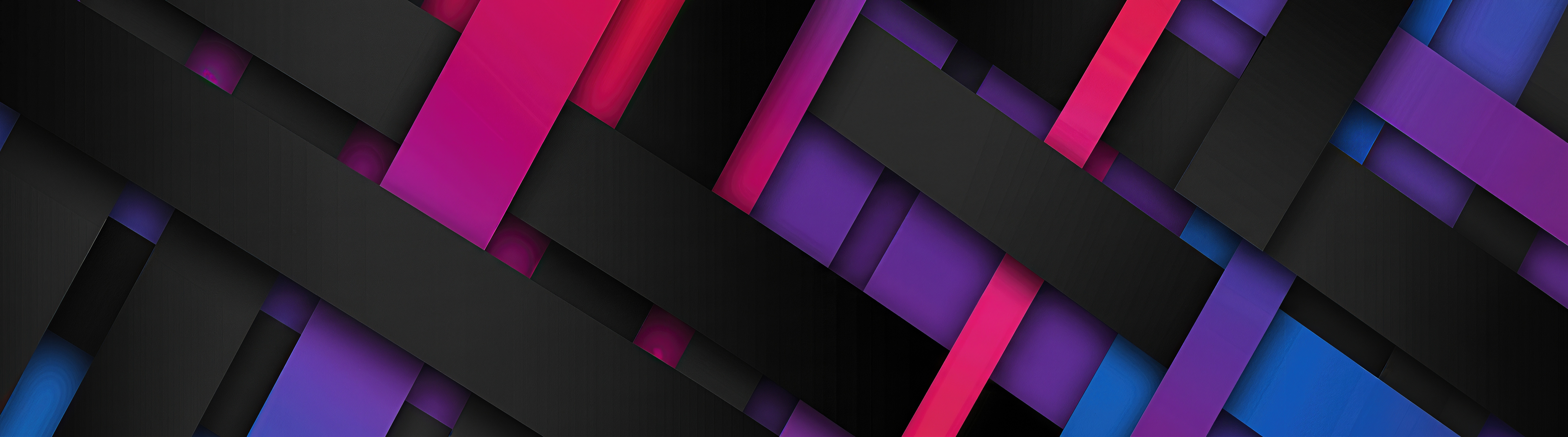 Free photo An aesthetic panoramic screensaver with a bright gradient from bright pink to rich blue.