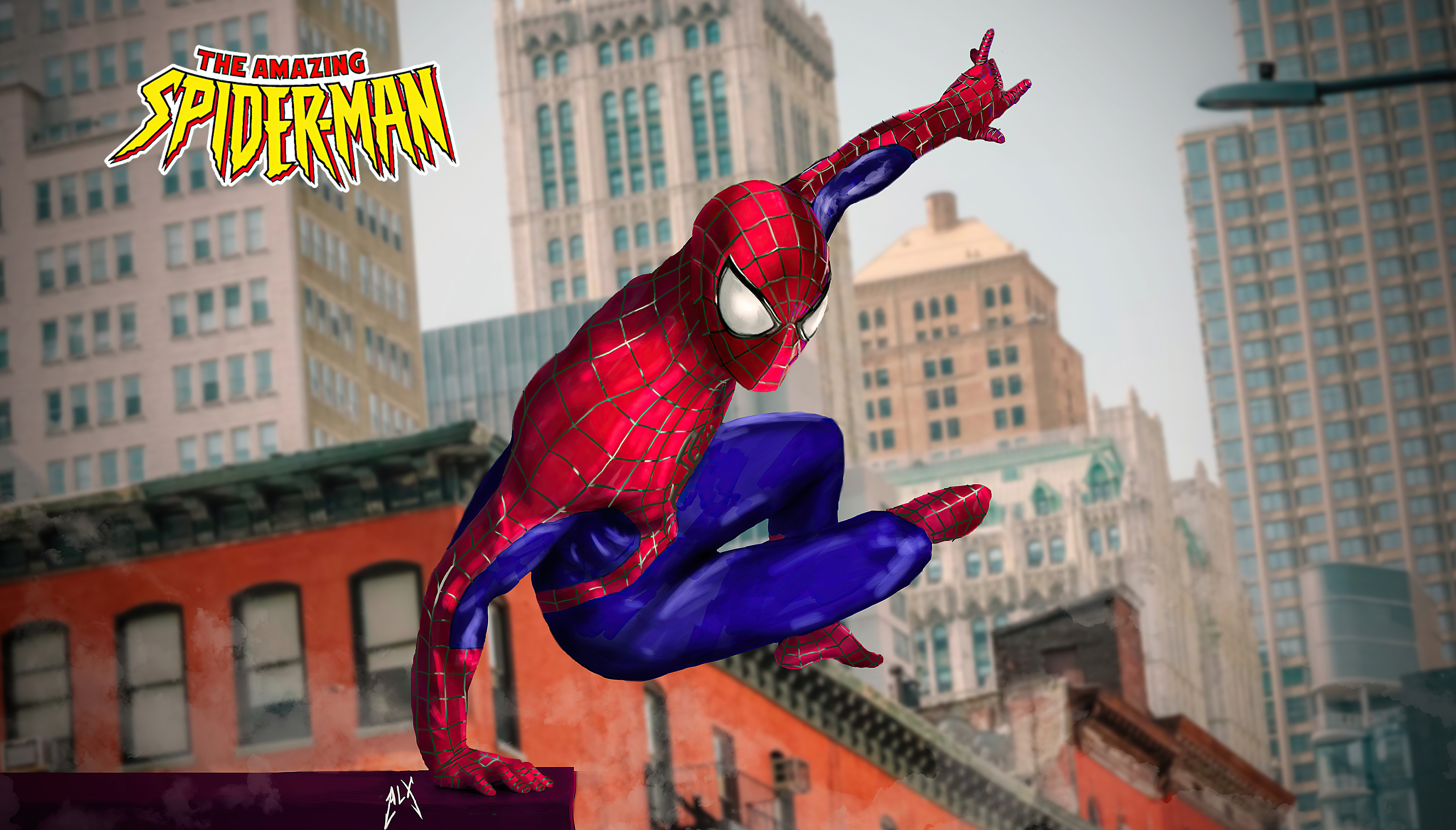Wallpapers leap spider man costume on the desktop