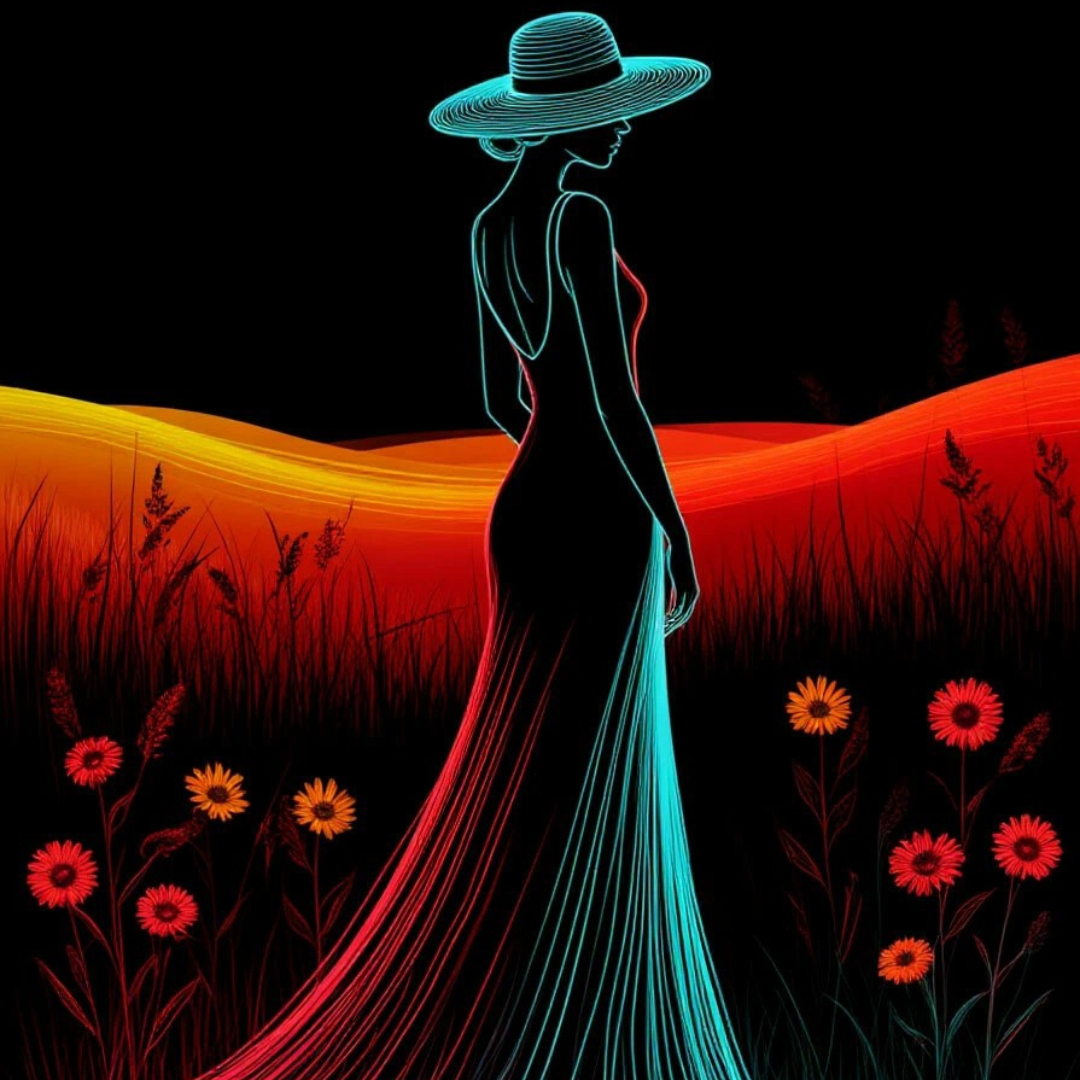 Бесплатное фото Неоновый силуэт