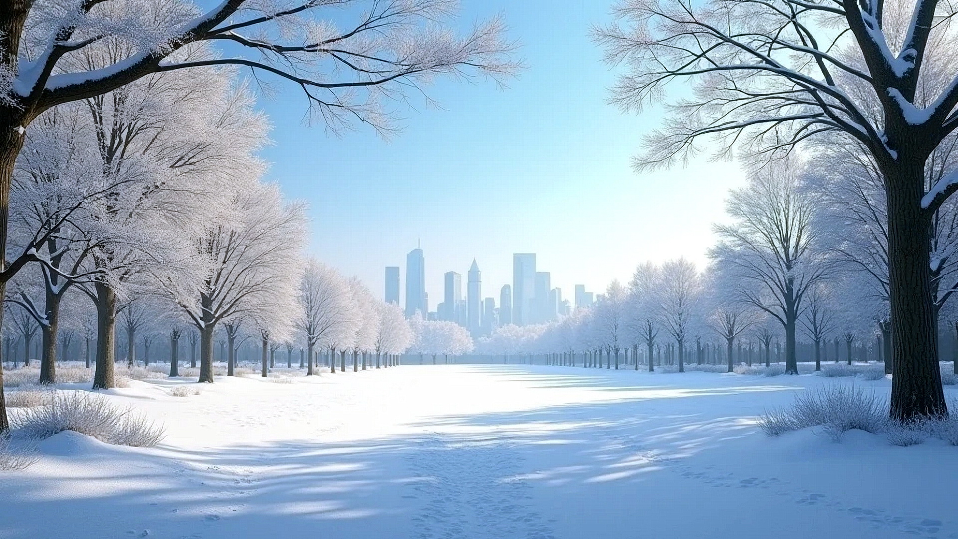 Зимнее утро в парке