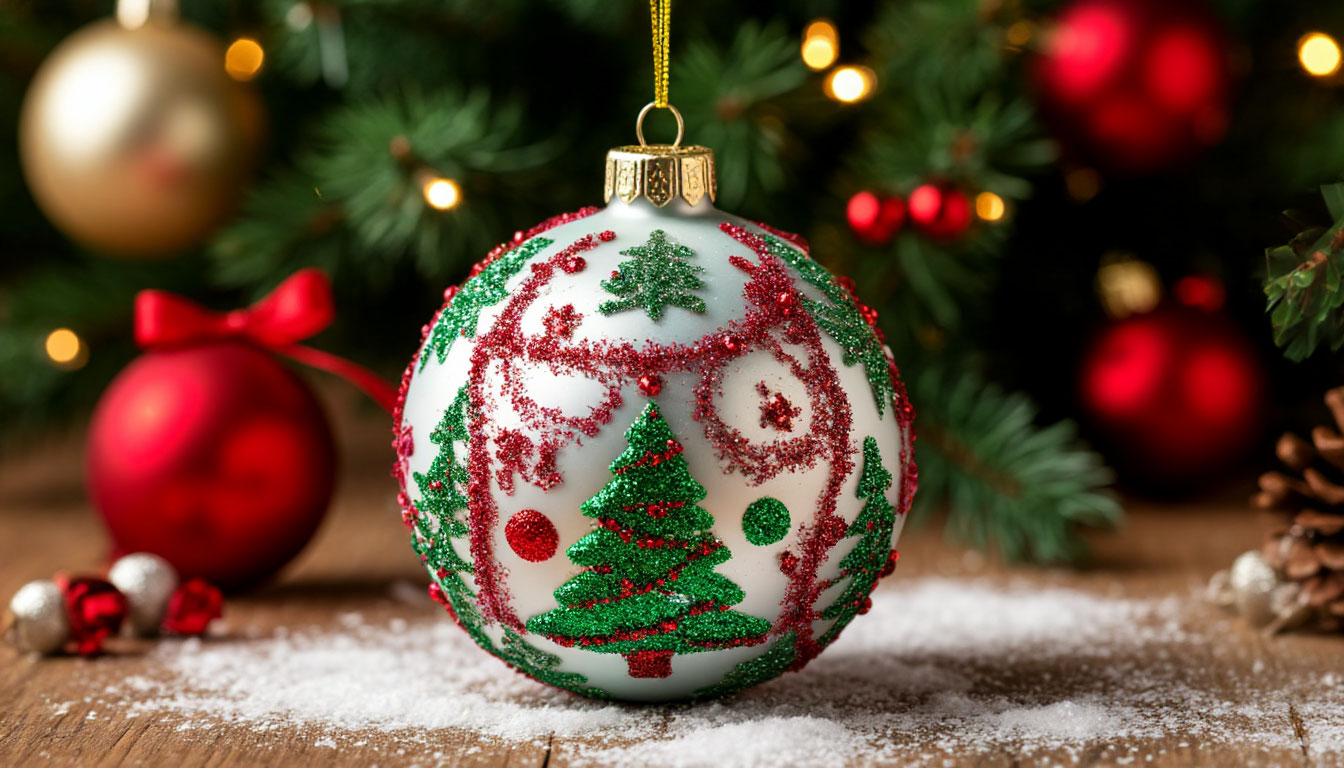 Бесплатная открытка Шикарный новогодний шарик