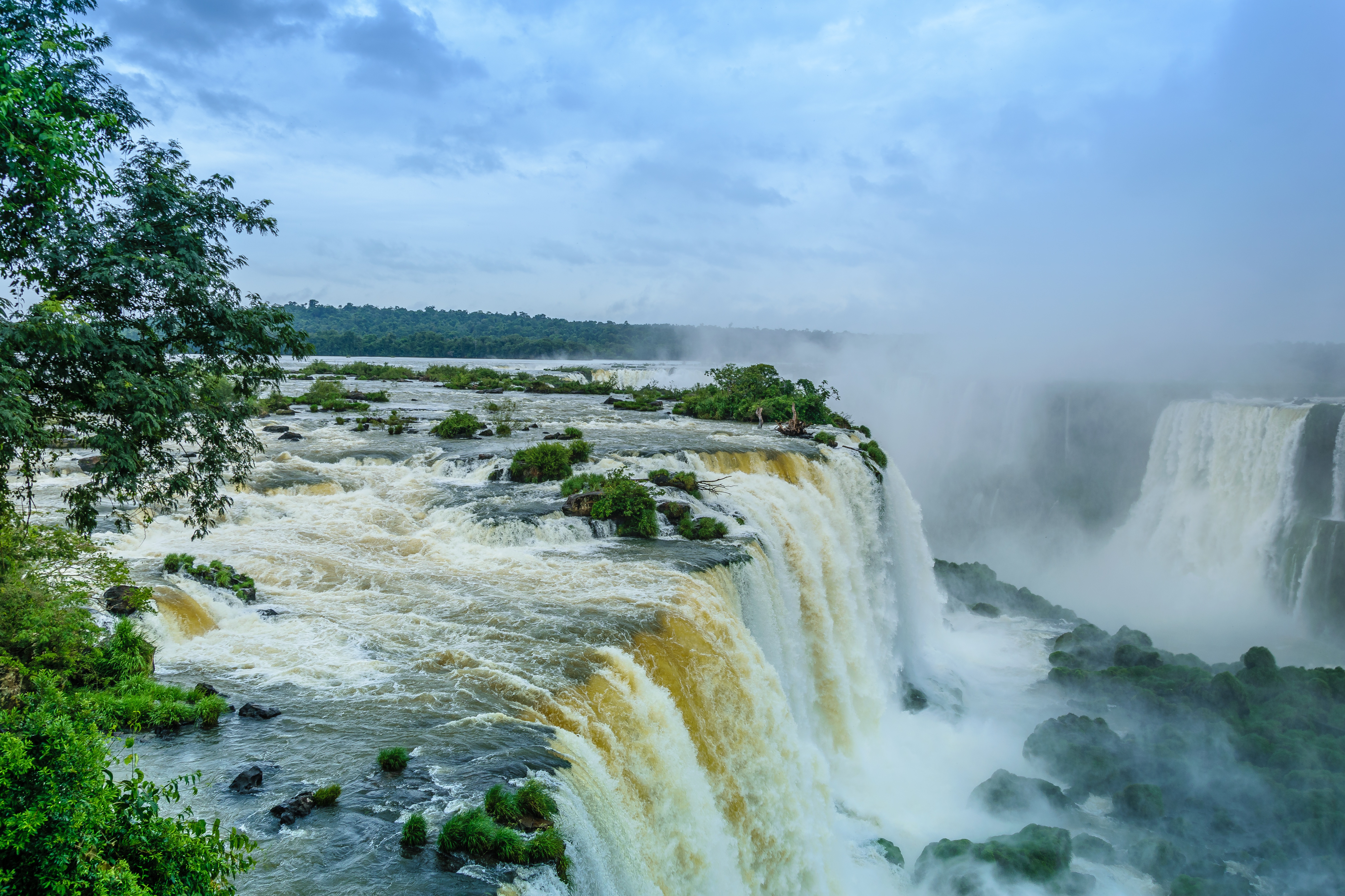 Wallpapers waterfall trees Brazilian waterfalls on the desktop