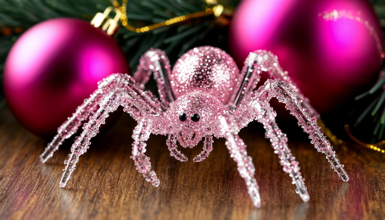 Бесплатная открытка Смешной новогодний паук