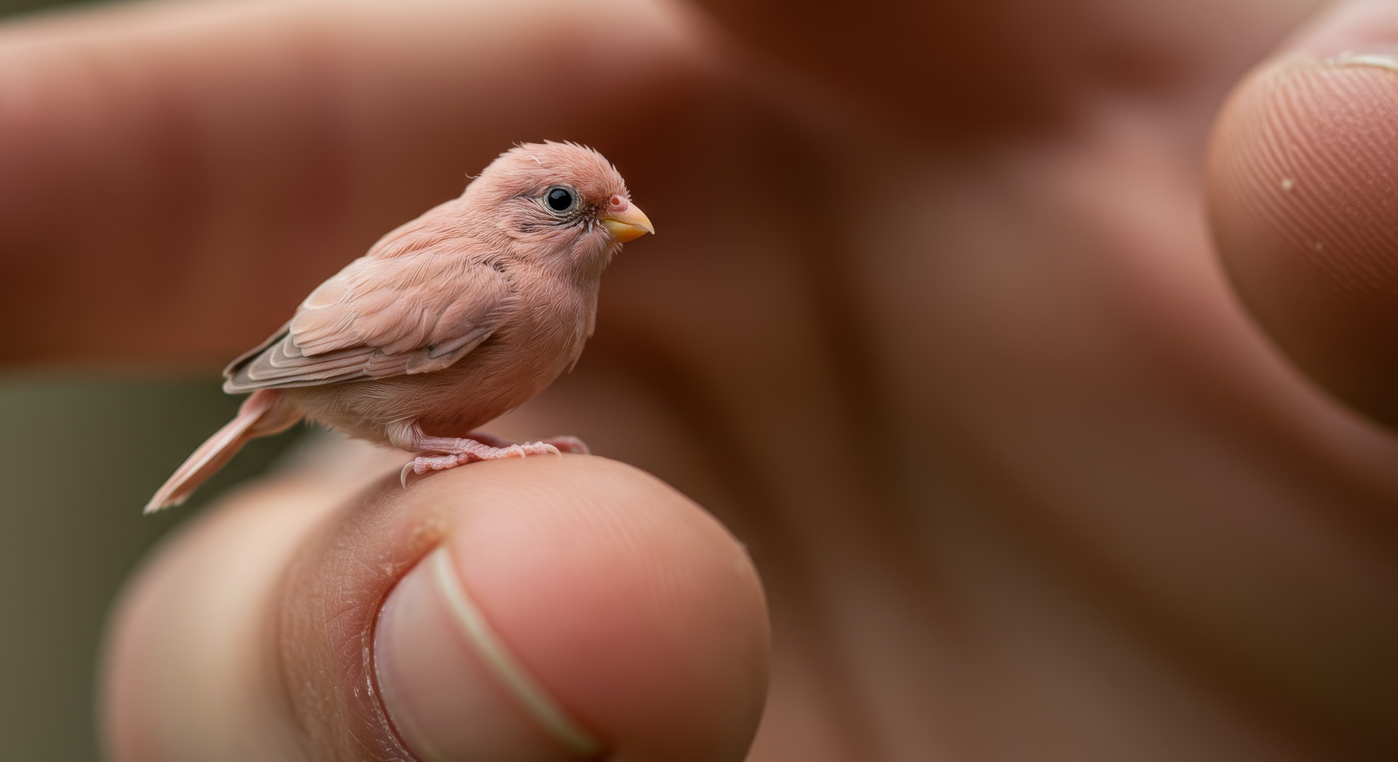 免费照片一只小鸟栖息在某人的手掌上