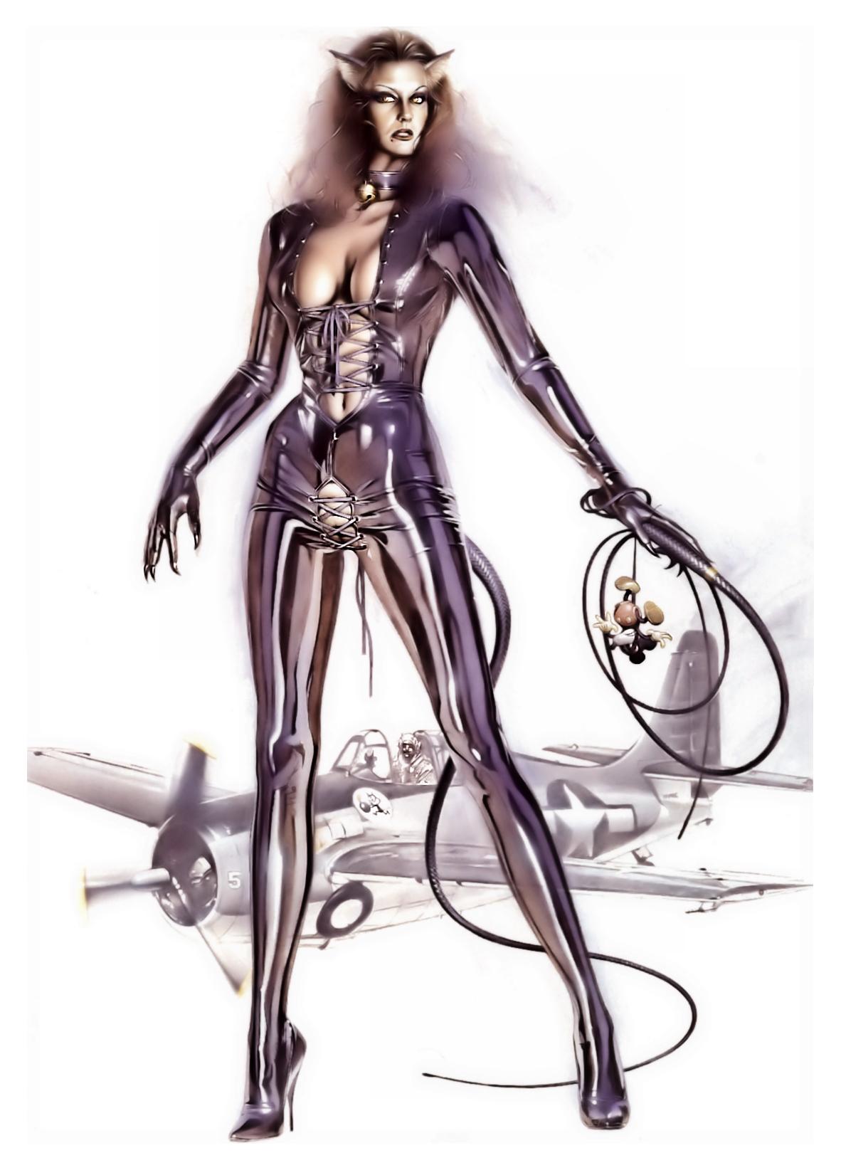 免费照片手持鞭子的乳胶女