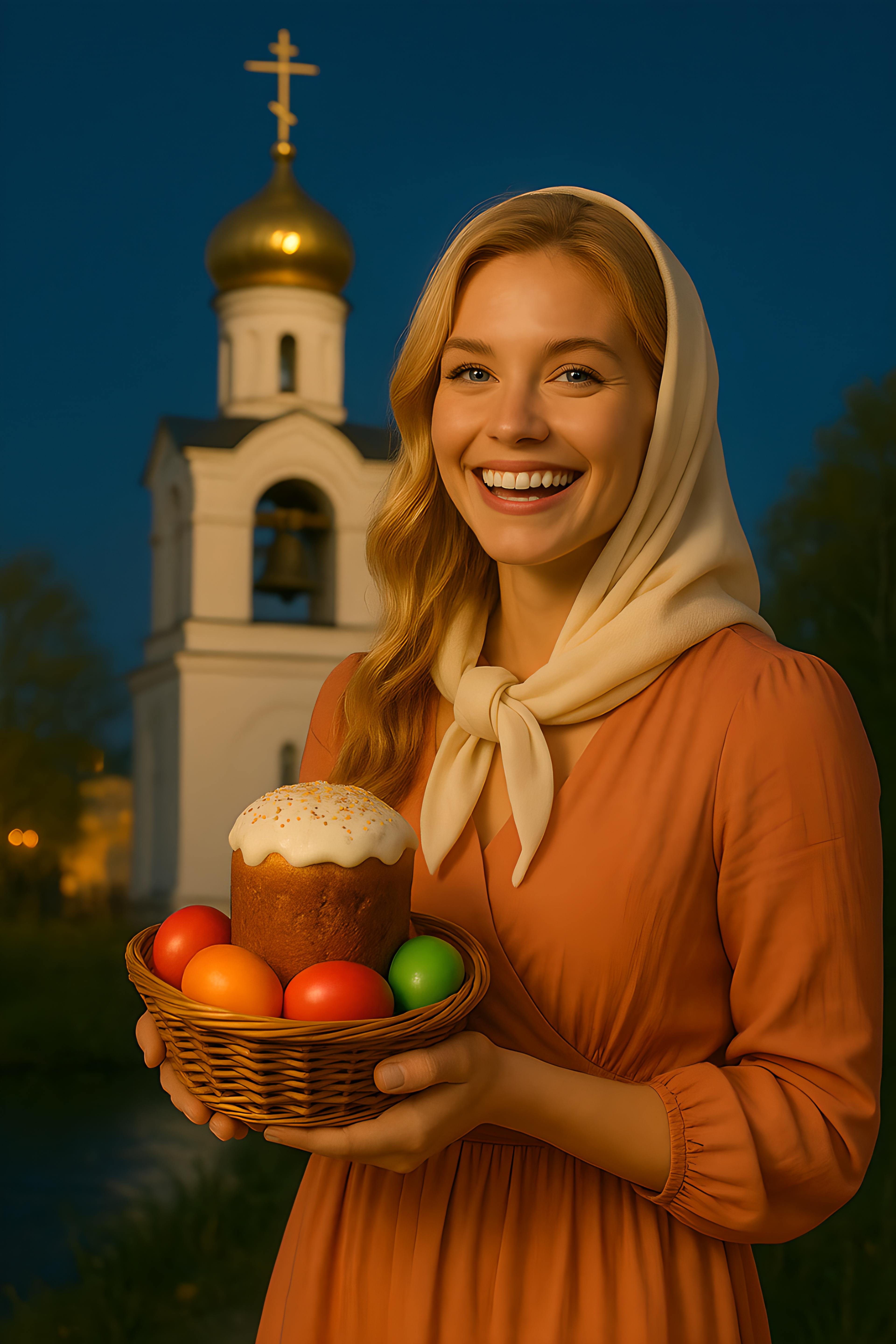 免费照片一位年轻的金发女孩去祭祀库利奇和染色鸡蛋。