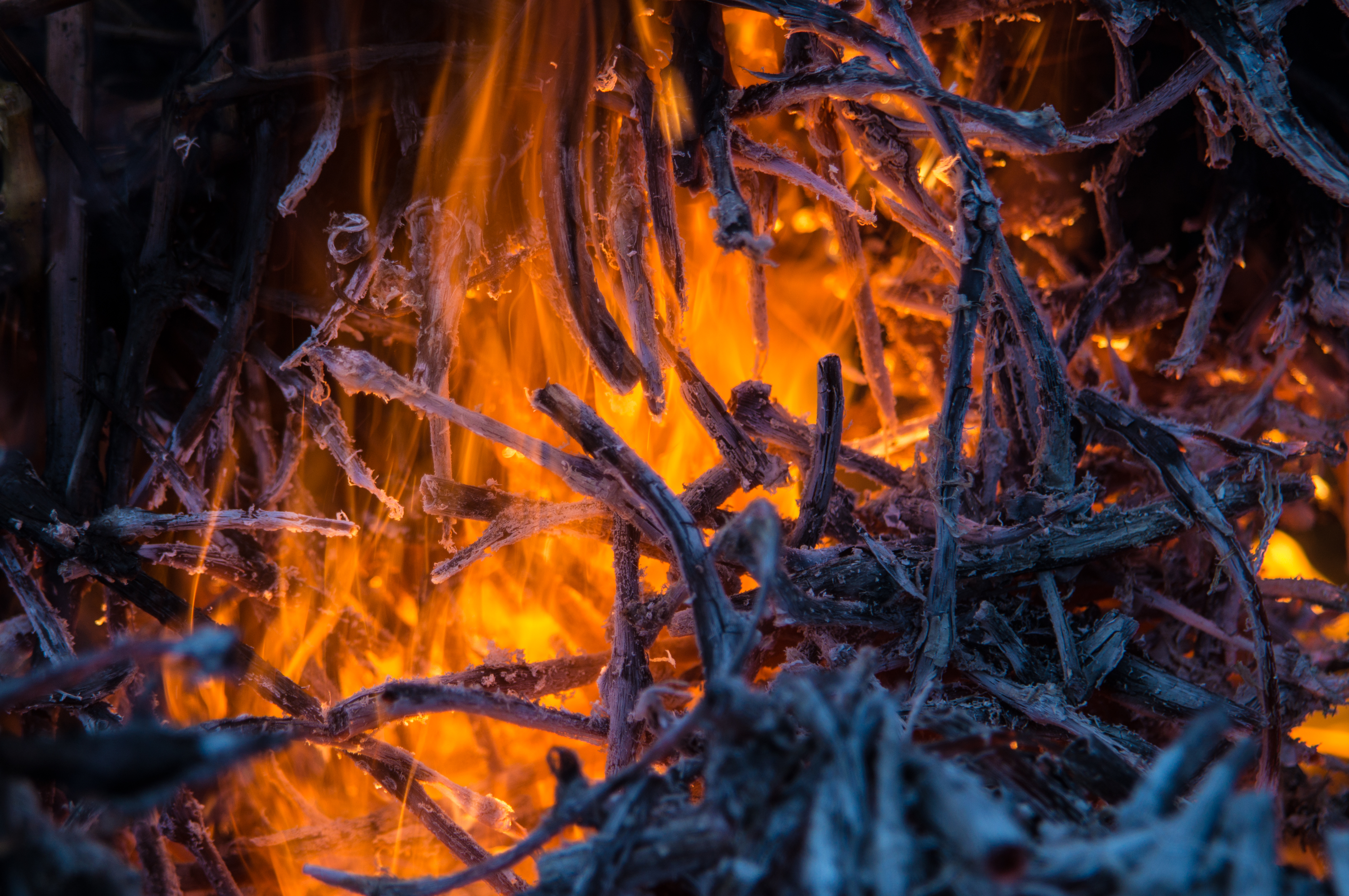 Бесплатное фото Ночь,огонь,костер,дым,сумрак