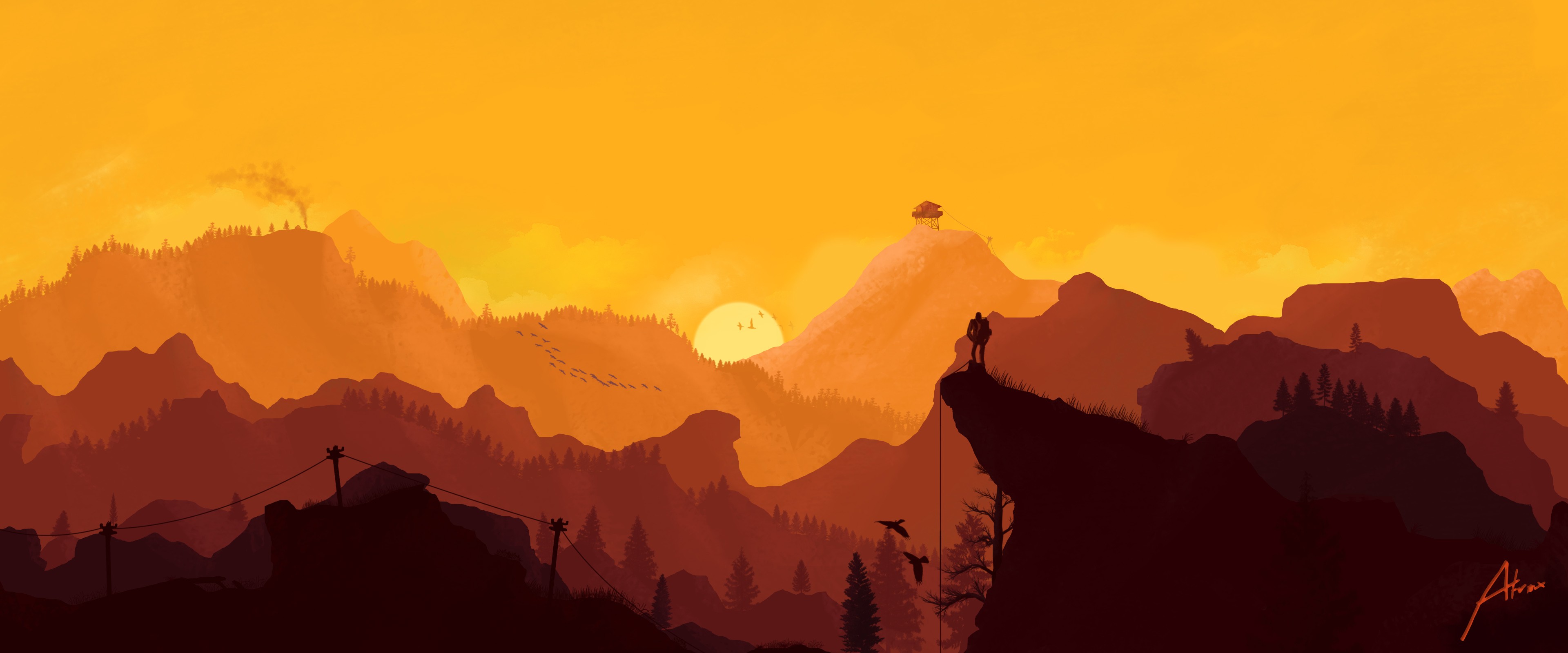 Wallpapers Firewatch video games landscape on the desktop