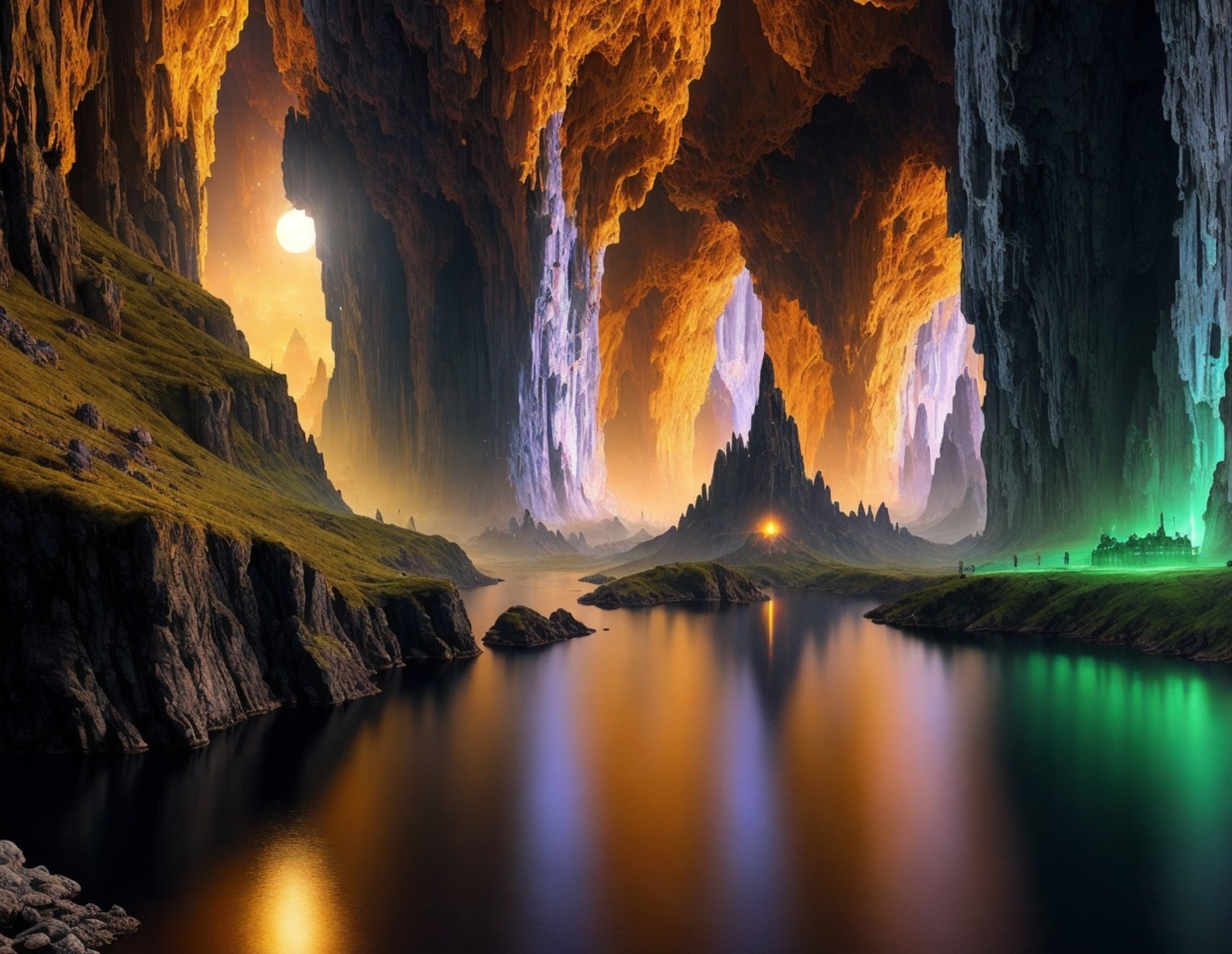 Fantastic cave by the water