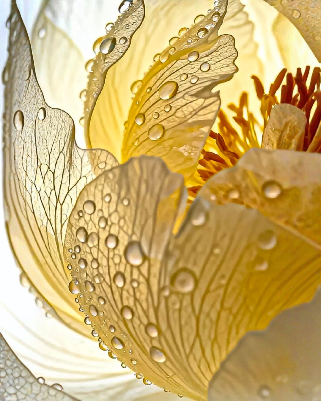 Free photo A yellow flower covered with dew drops