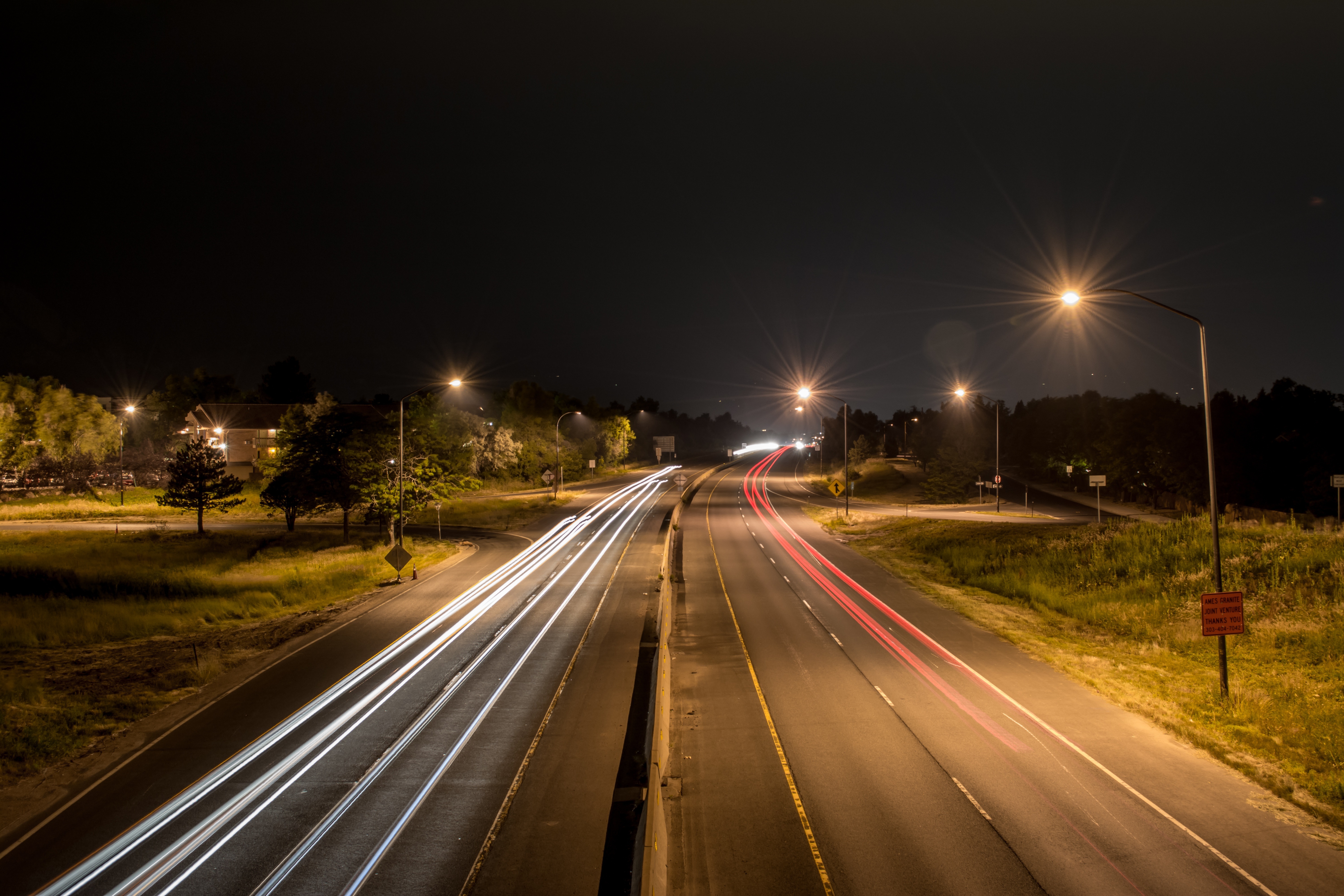 Free photo Night illuminated track