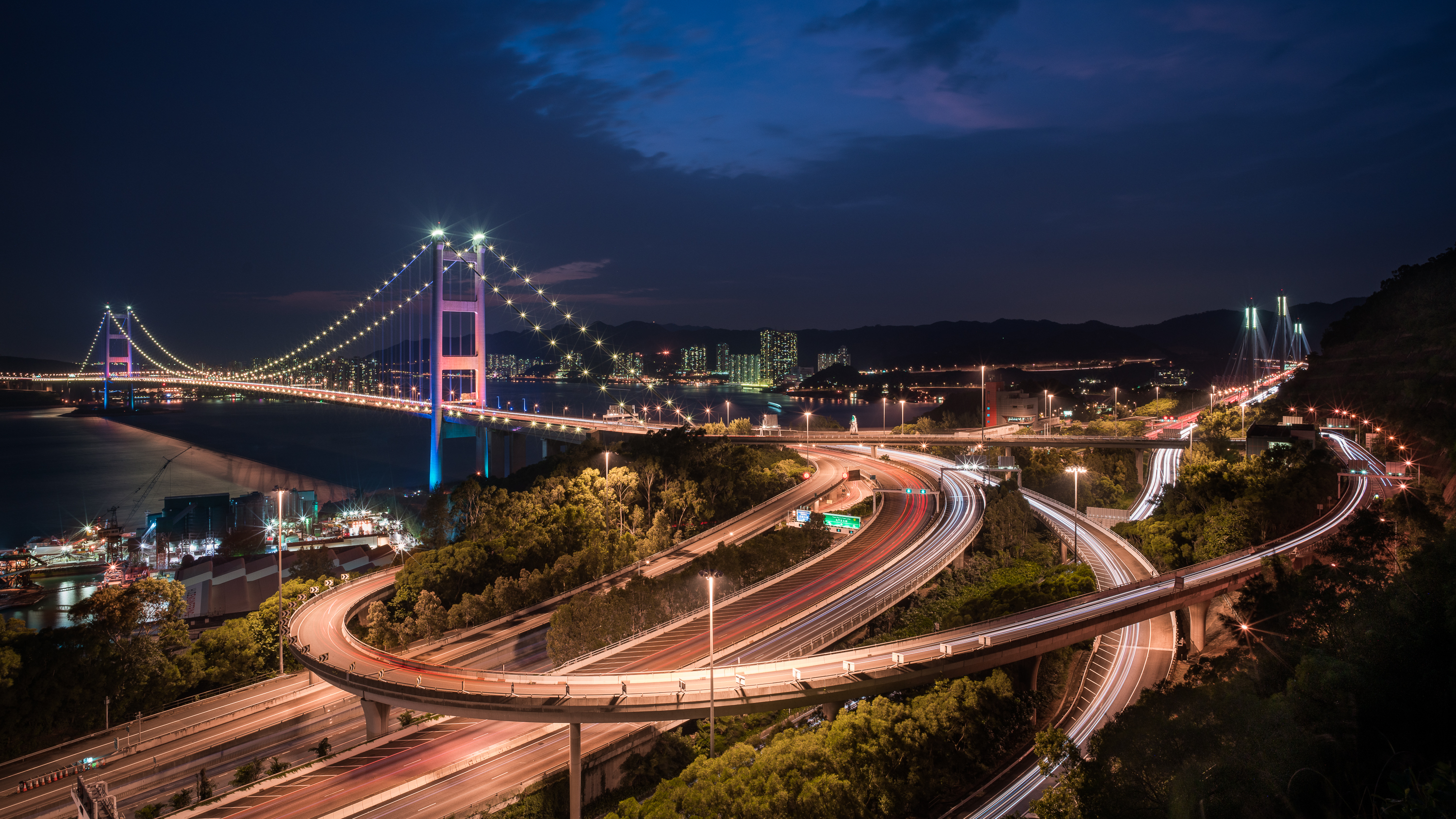 Wallpapers Hong Kong Bridge suspension on the desktop