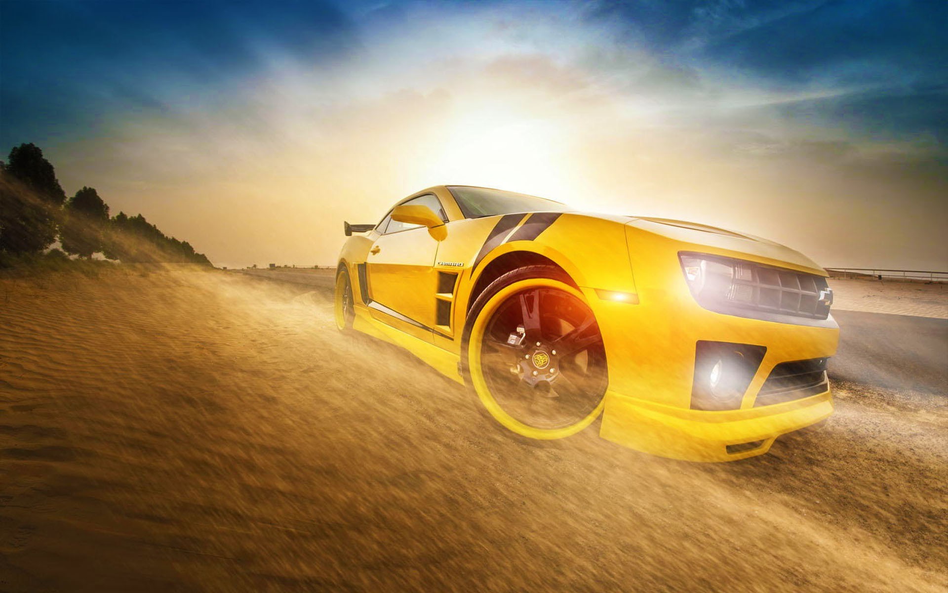 Wallpapers Chevrolet Camaro yellow cars on the desktop