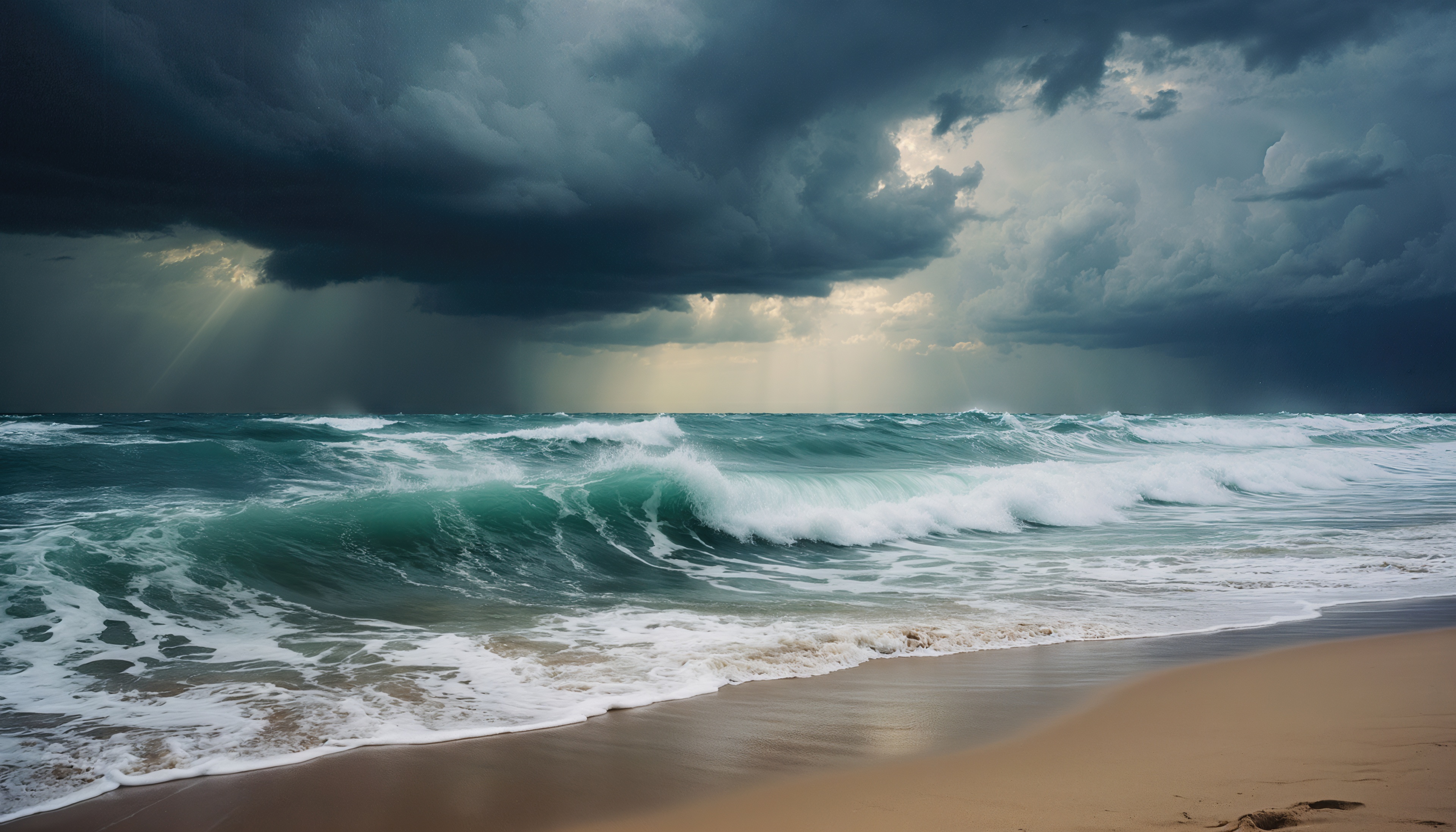 Wallpapers storm sea waves on the desktop