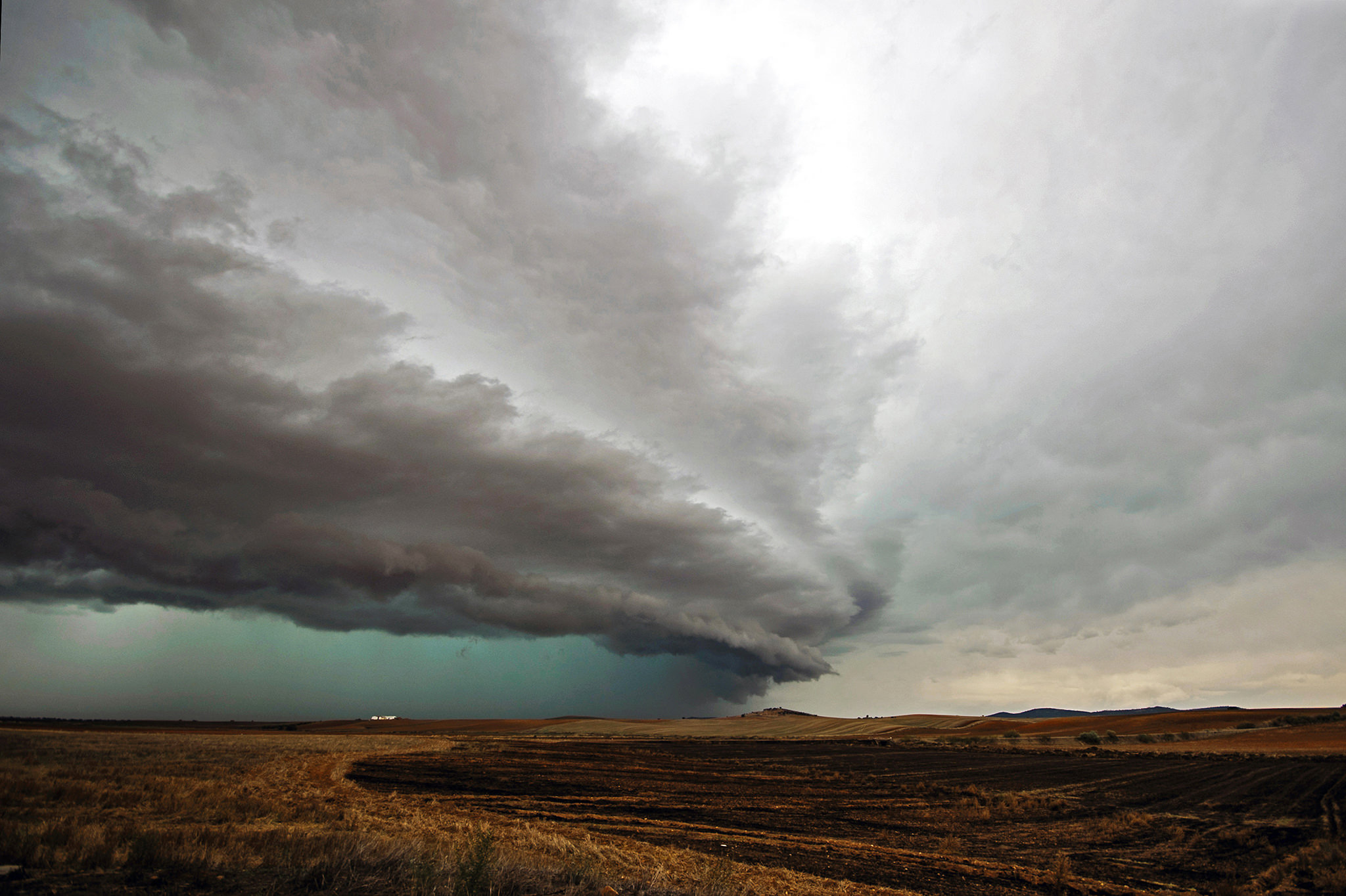 Wallpapers field hills storm on the desktop