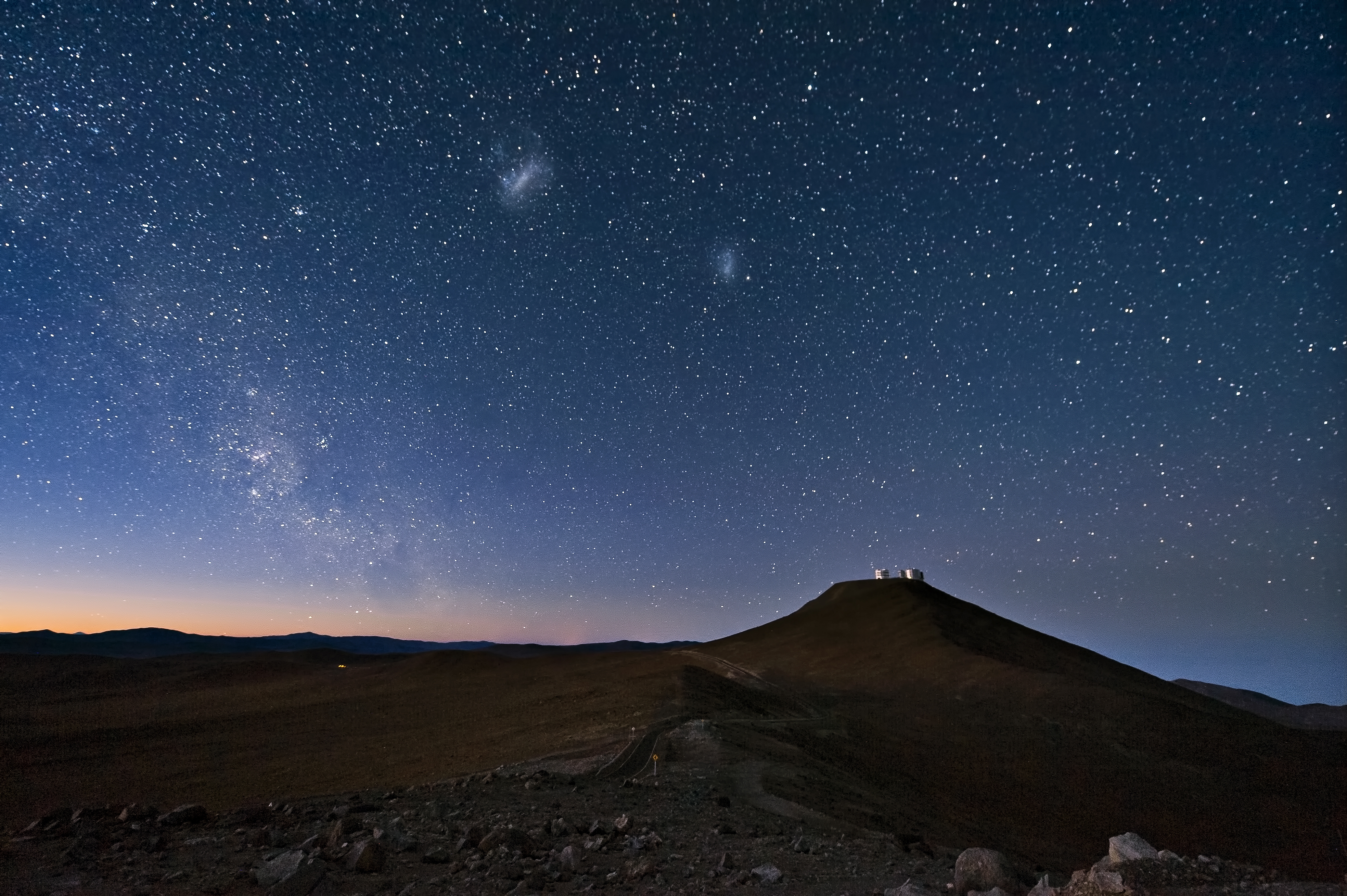 Magellanic Clouds above the observatory