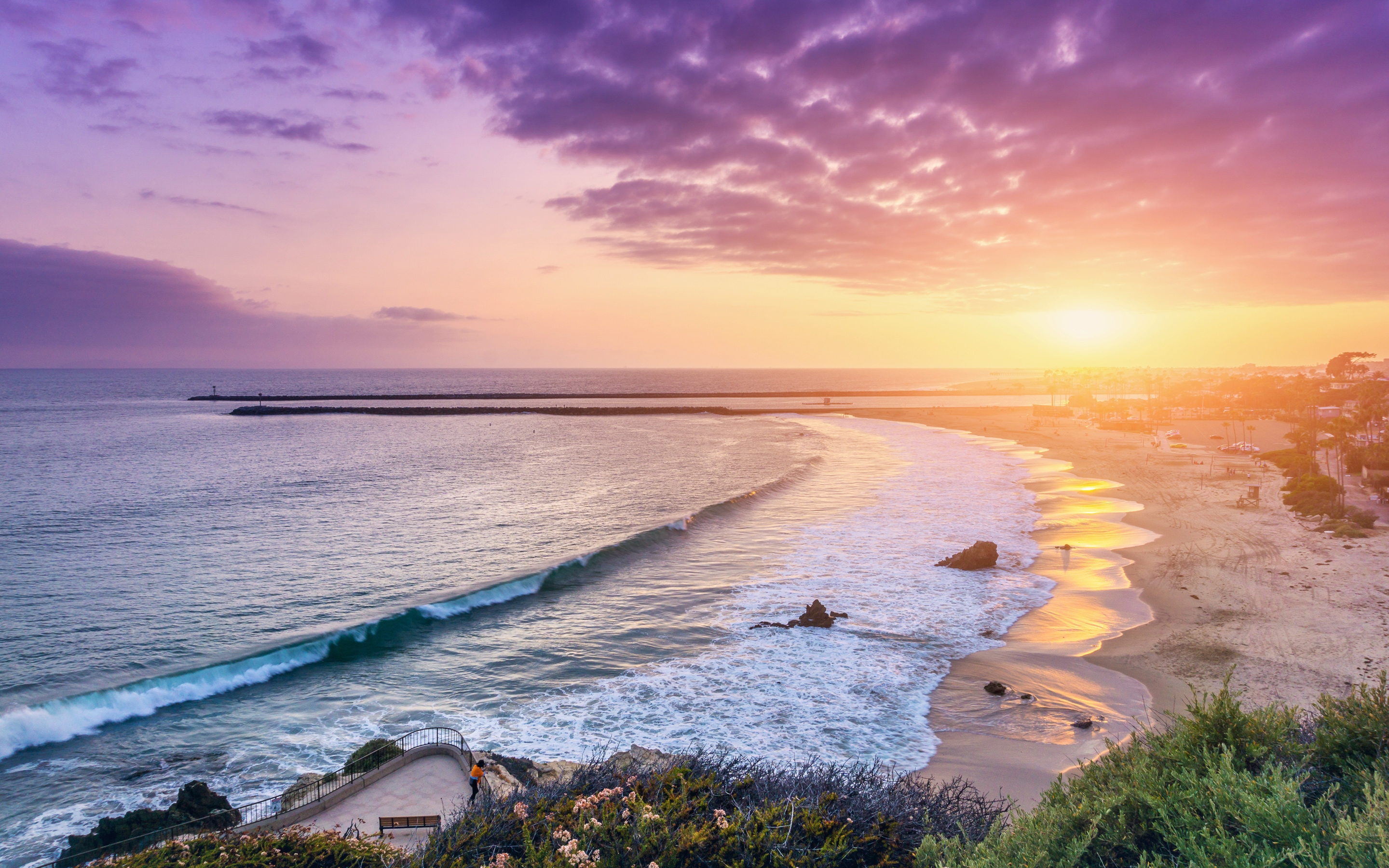 Wallpapers sunset ocean corona del mar newport on the desktop