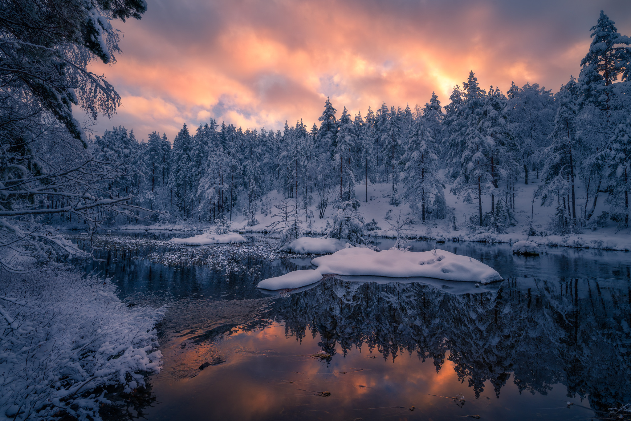 Wallpapers sunset twilight river on the desktop