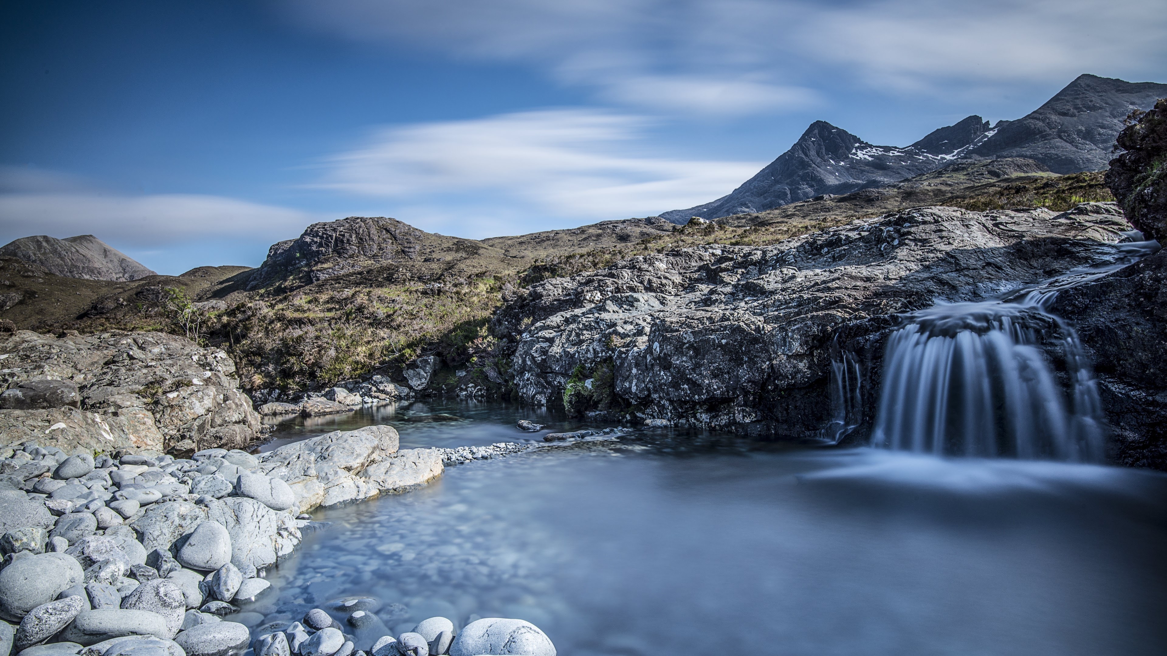 Обои обои водопад скалы облака на рабочий стол