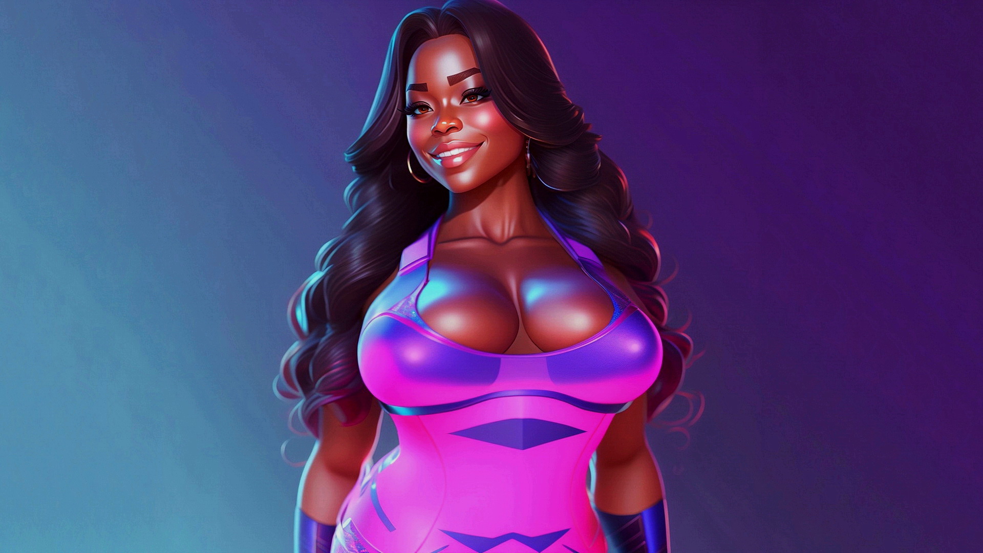 1920px x 1080px - Jada Fire in a dress stands against a colorful background Â· free photo from  danastr - images on Fonwall