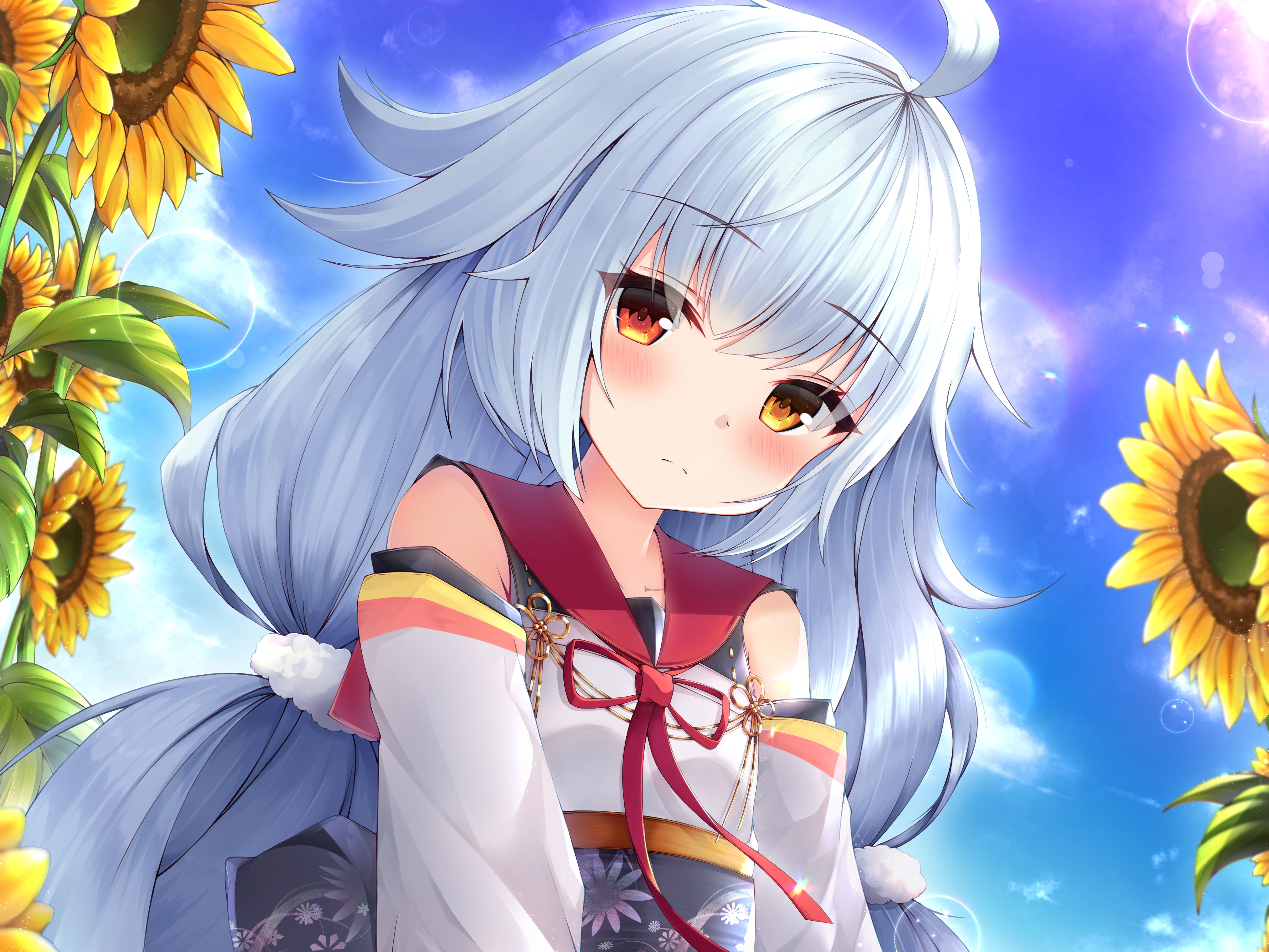 Wallpapers azur lane sunflowers sky on the desktop