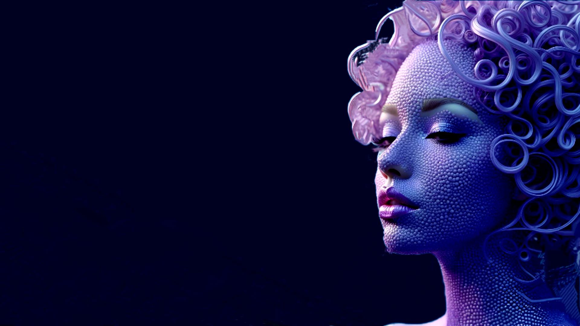 Портрет девушки на чёрном фоне