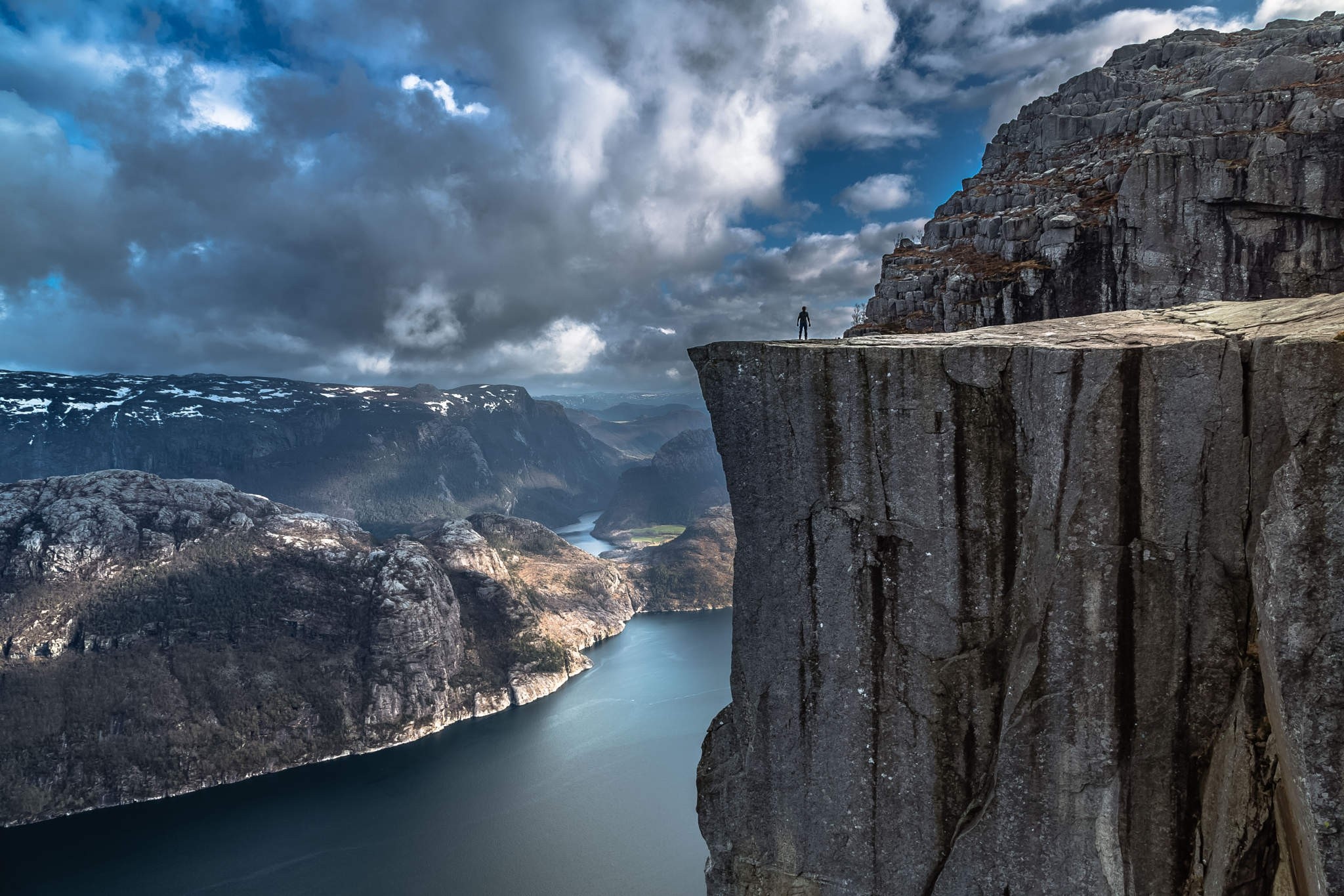 Wallpapers rocks clouds fjord on the desktop