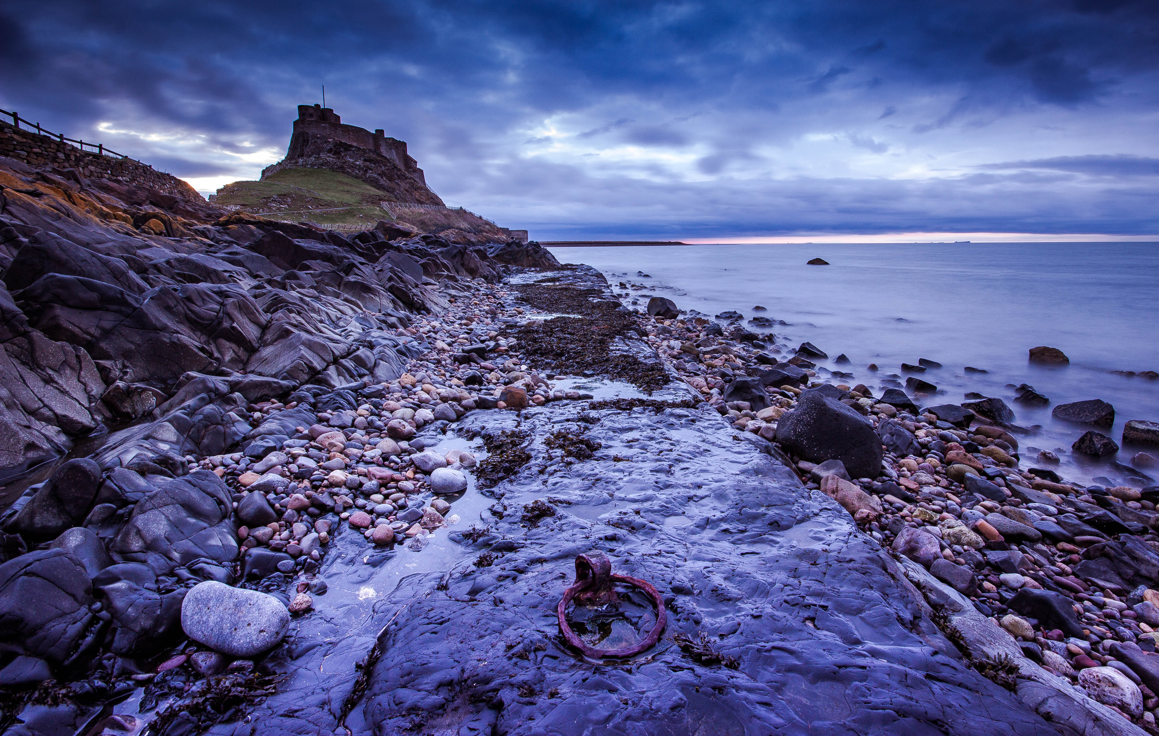 Wallpapers Holy Island cloudy sunrise Cut on Holy Island Northumberland on the desktop