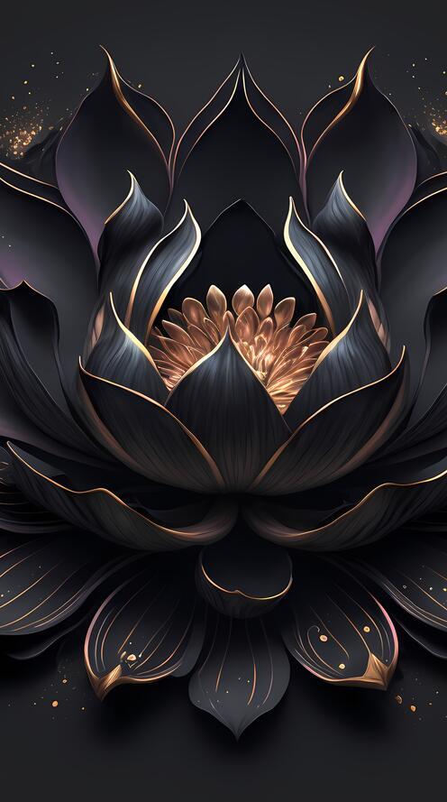 Бесплатное фото Черный лотос