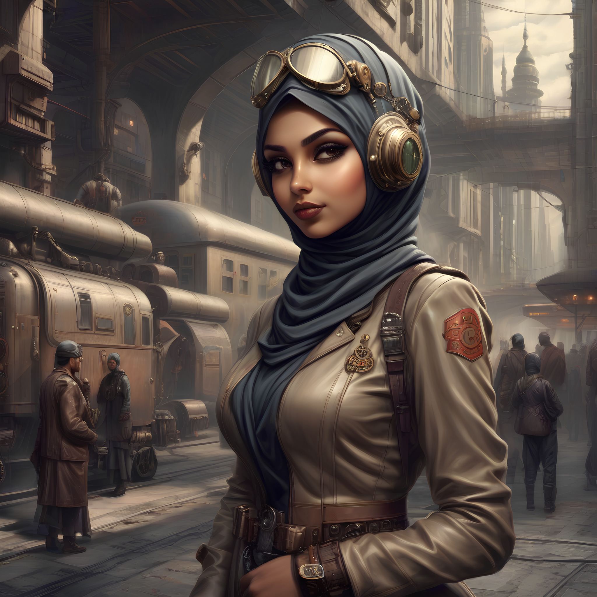 Free photo Muslim girl dieselpunk