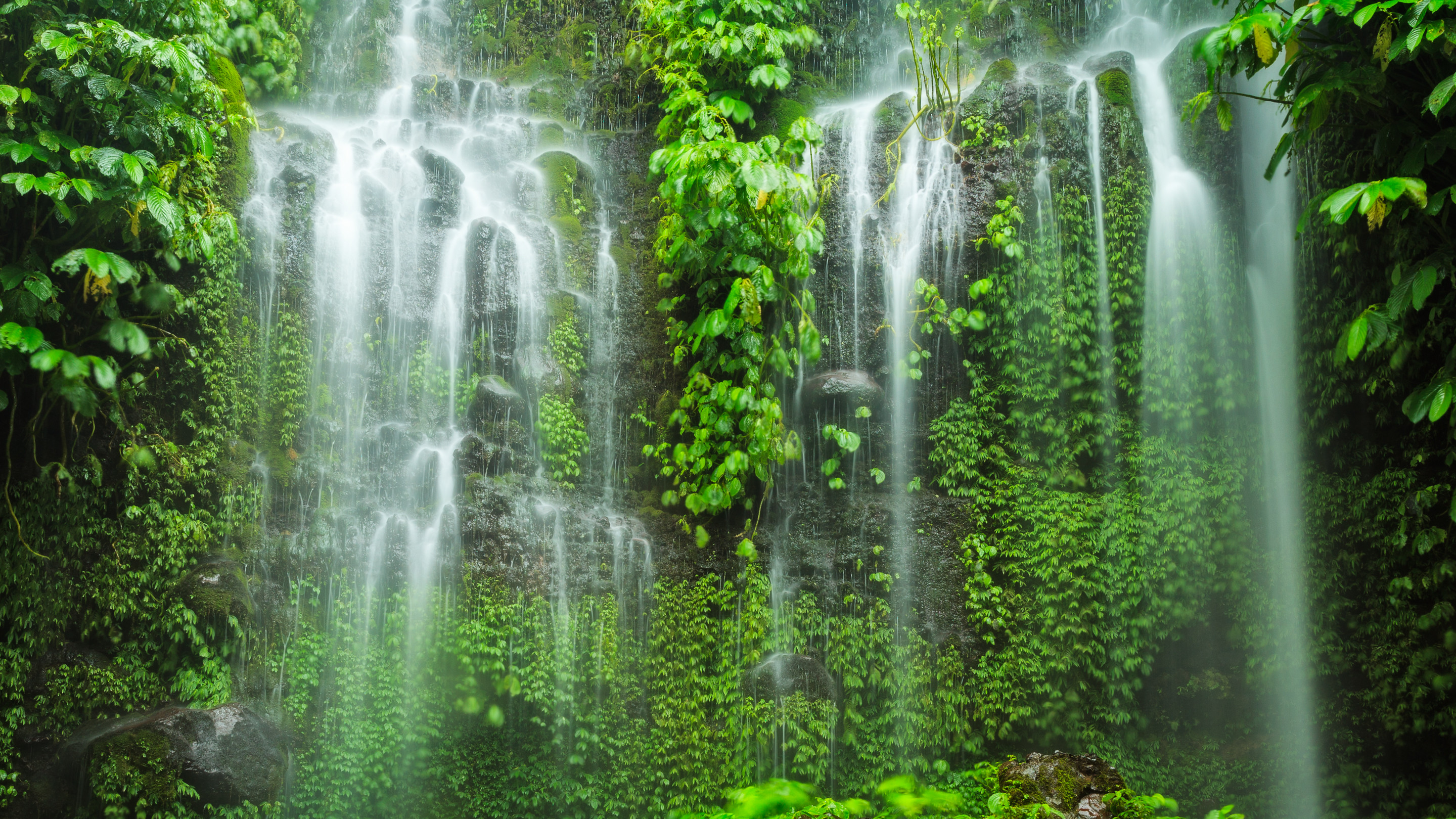桌面上的壁纸石瀑 印度尼西亚 绿化