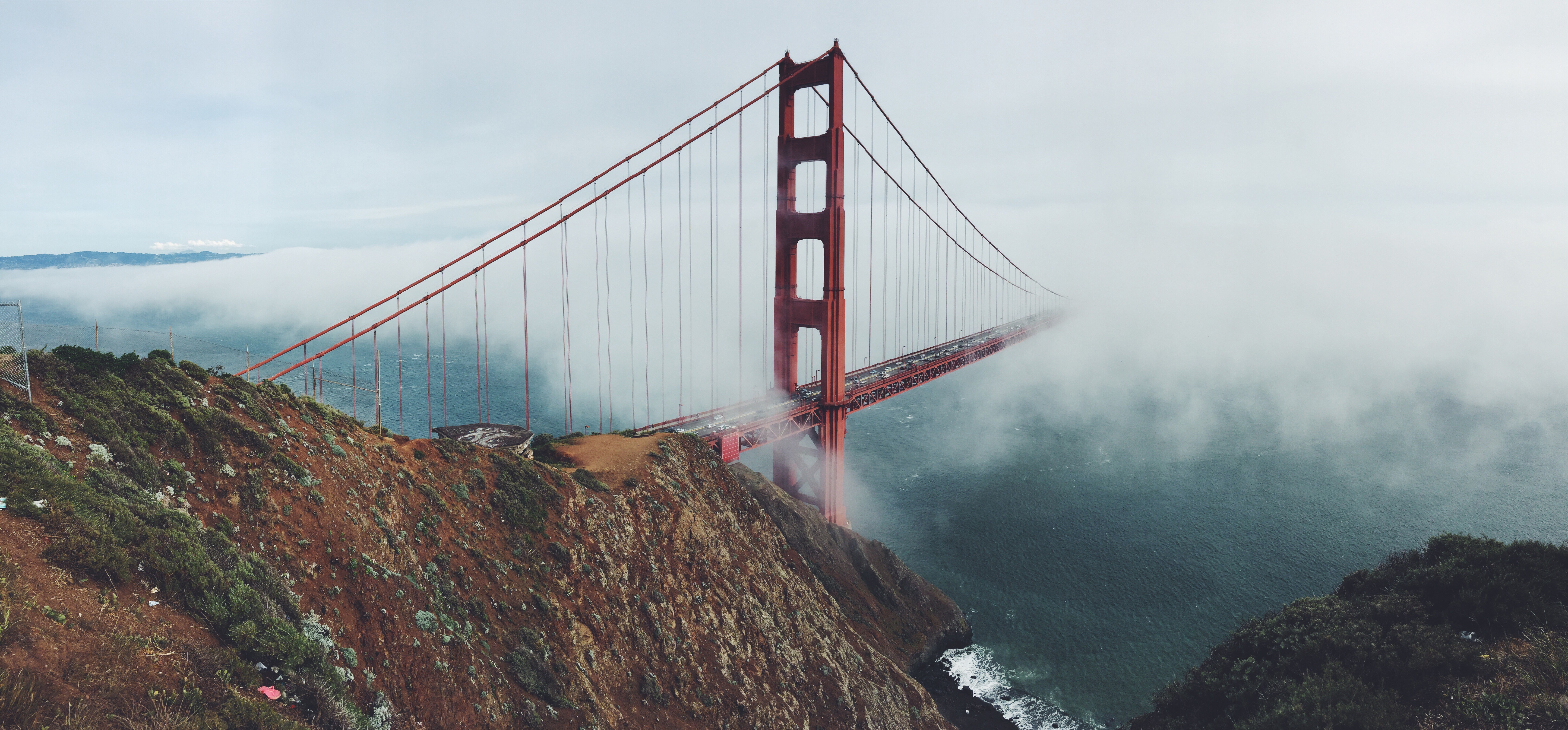 Wallpapers wallpaper golden gate bridge San Francisco fog on the desktop