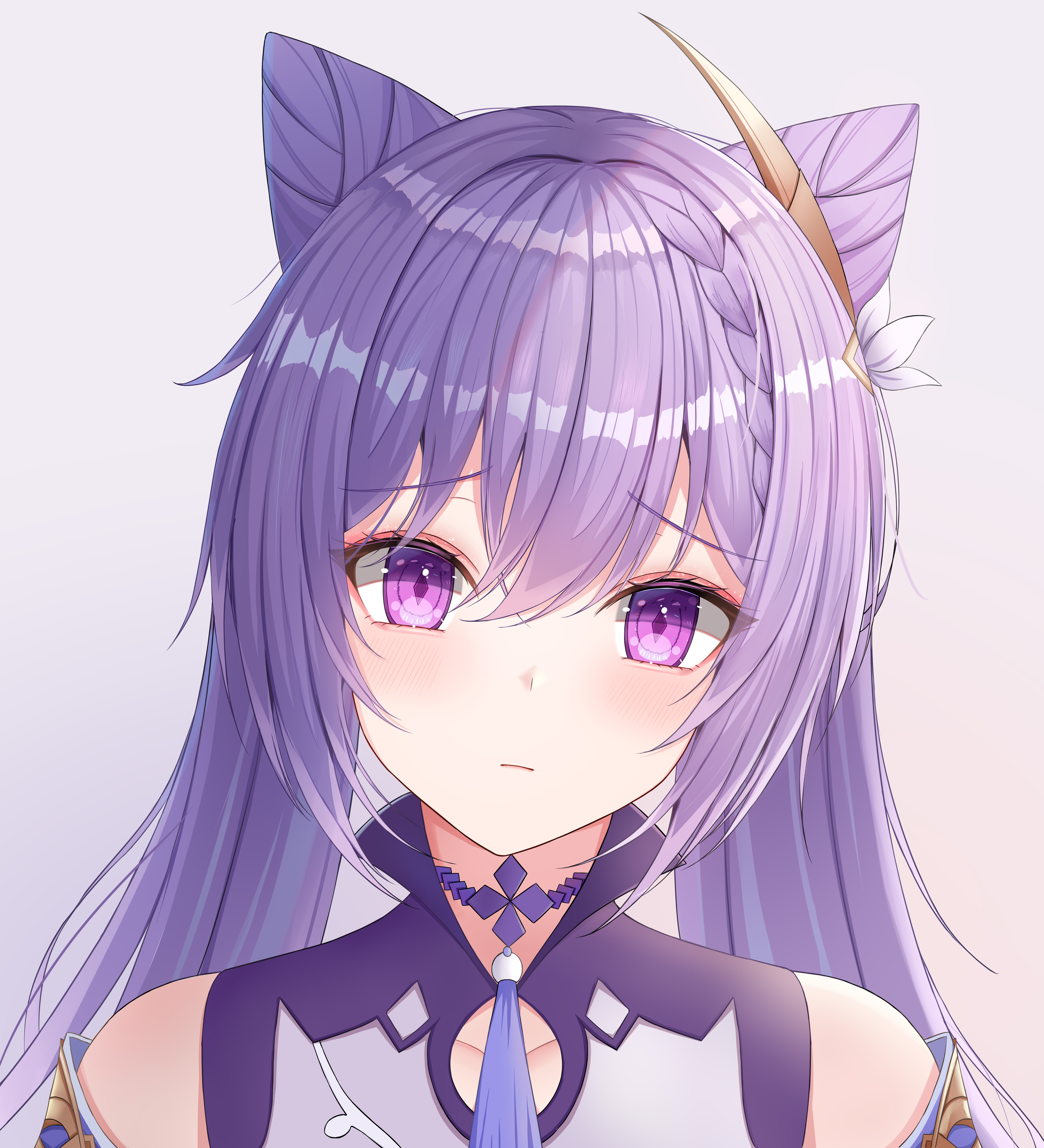 Free photo Anime girl with purple eyes and purple hair