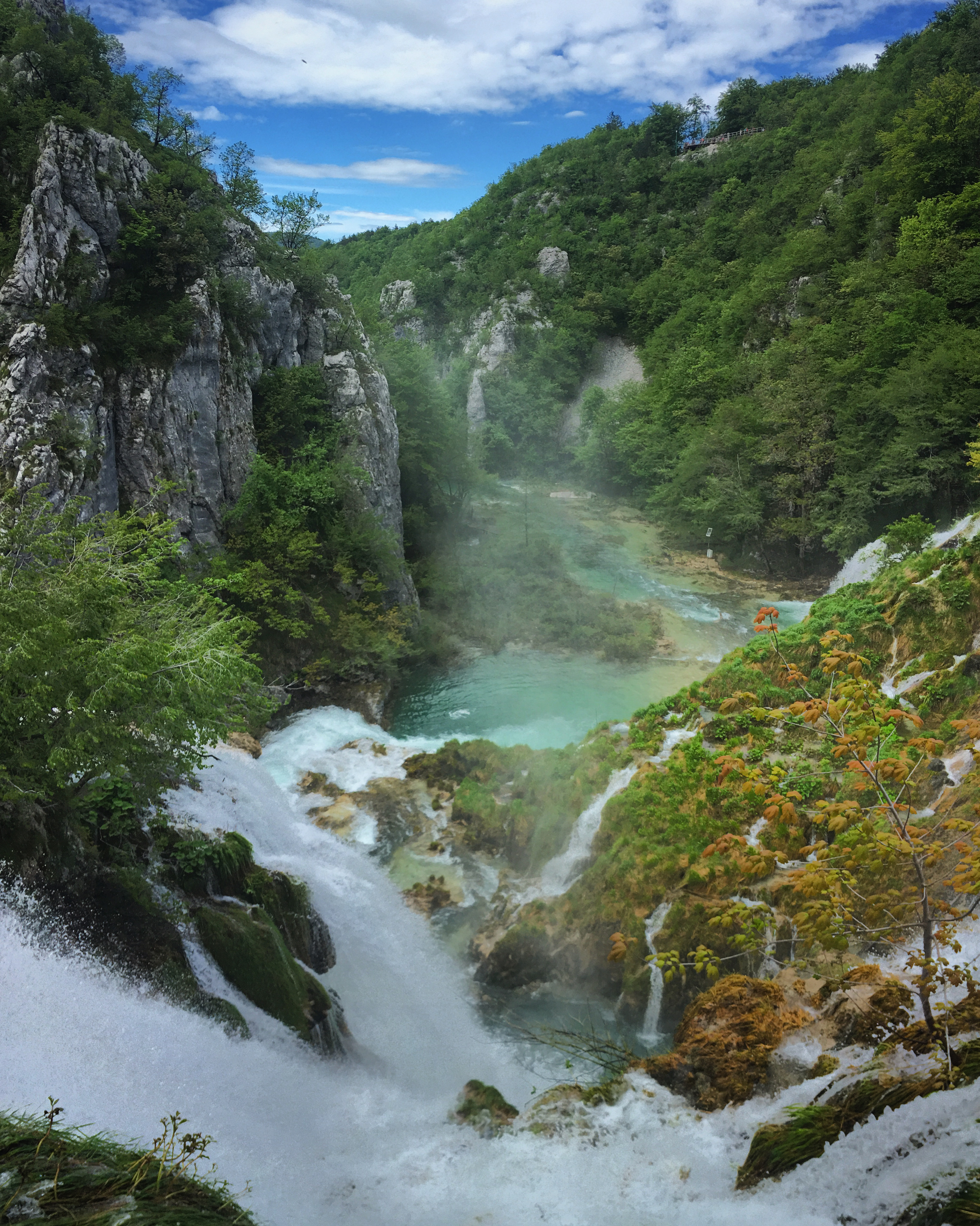 免费照片山峡中的激流河