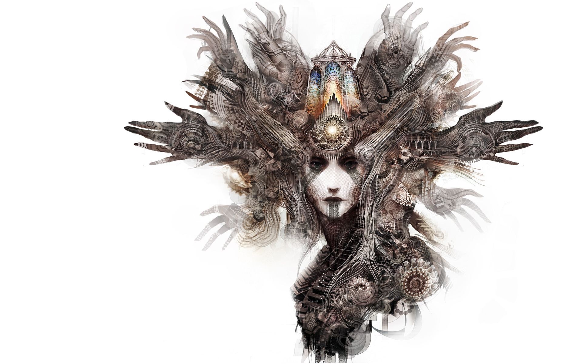 Обои лицо белый иллюстрация на рабочий стол