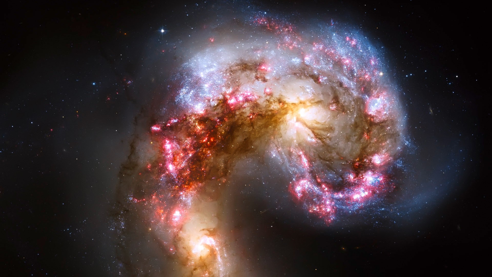 Free photo Wallpaper of a swirling space nebula