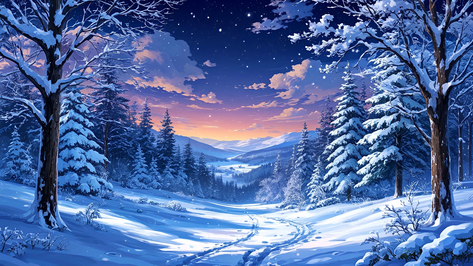 Бесплатное фото Красивый зимний пейзаж