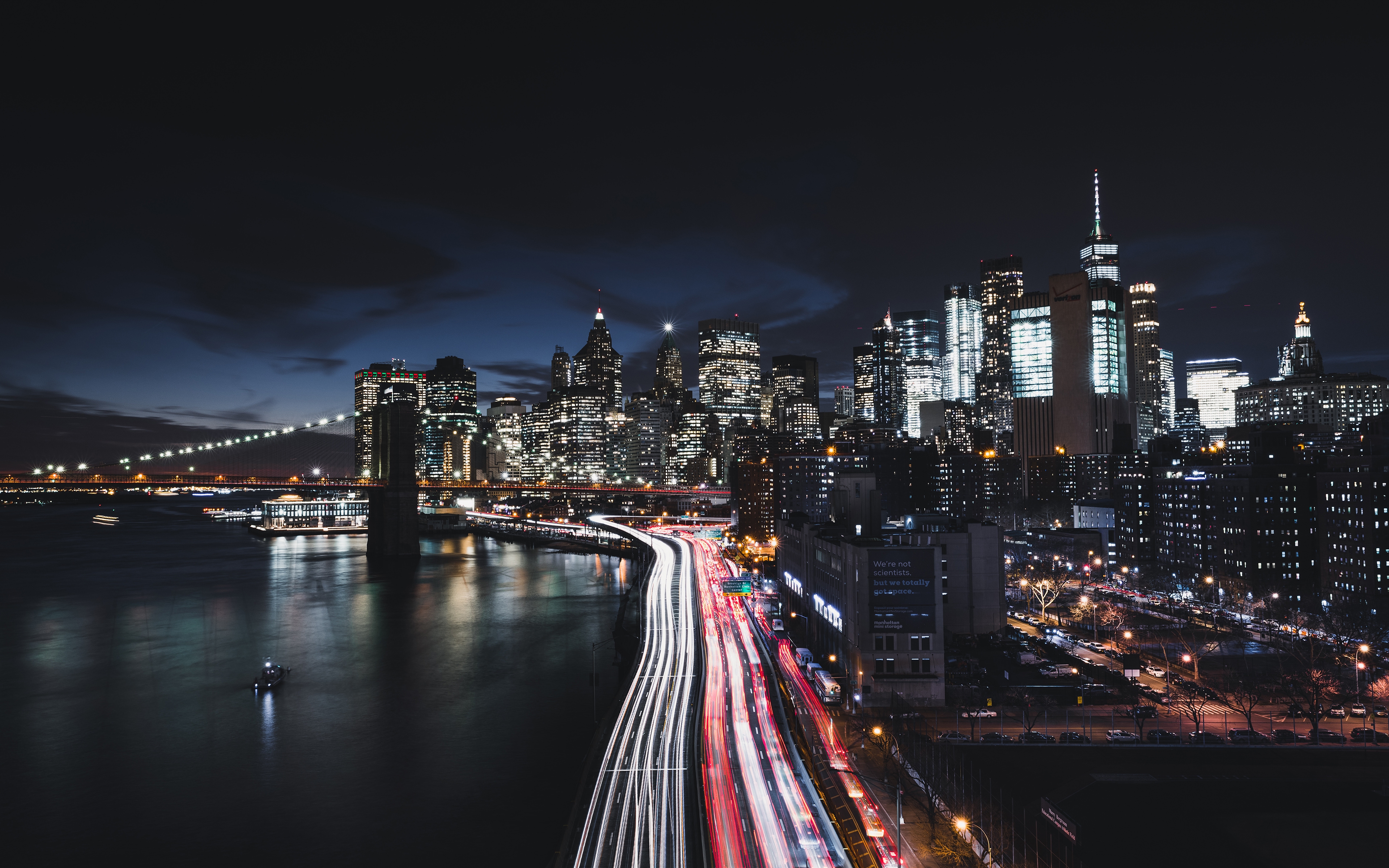 Free photo The Streets of Manhattan at Night