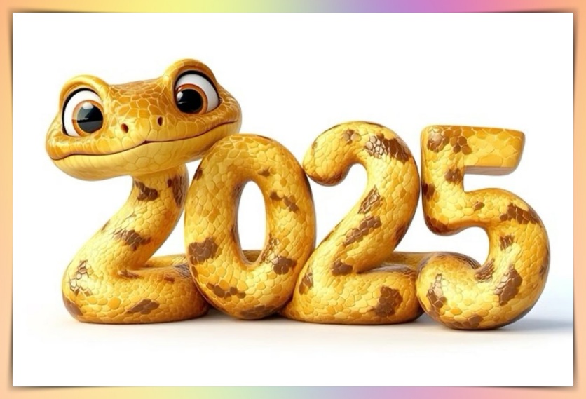 Бесплатная открытка Змейка с новым годом