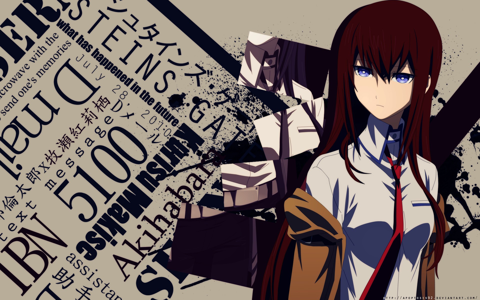 桌面上的壁纸图例 动画 Makise Kurisu