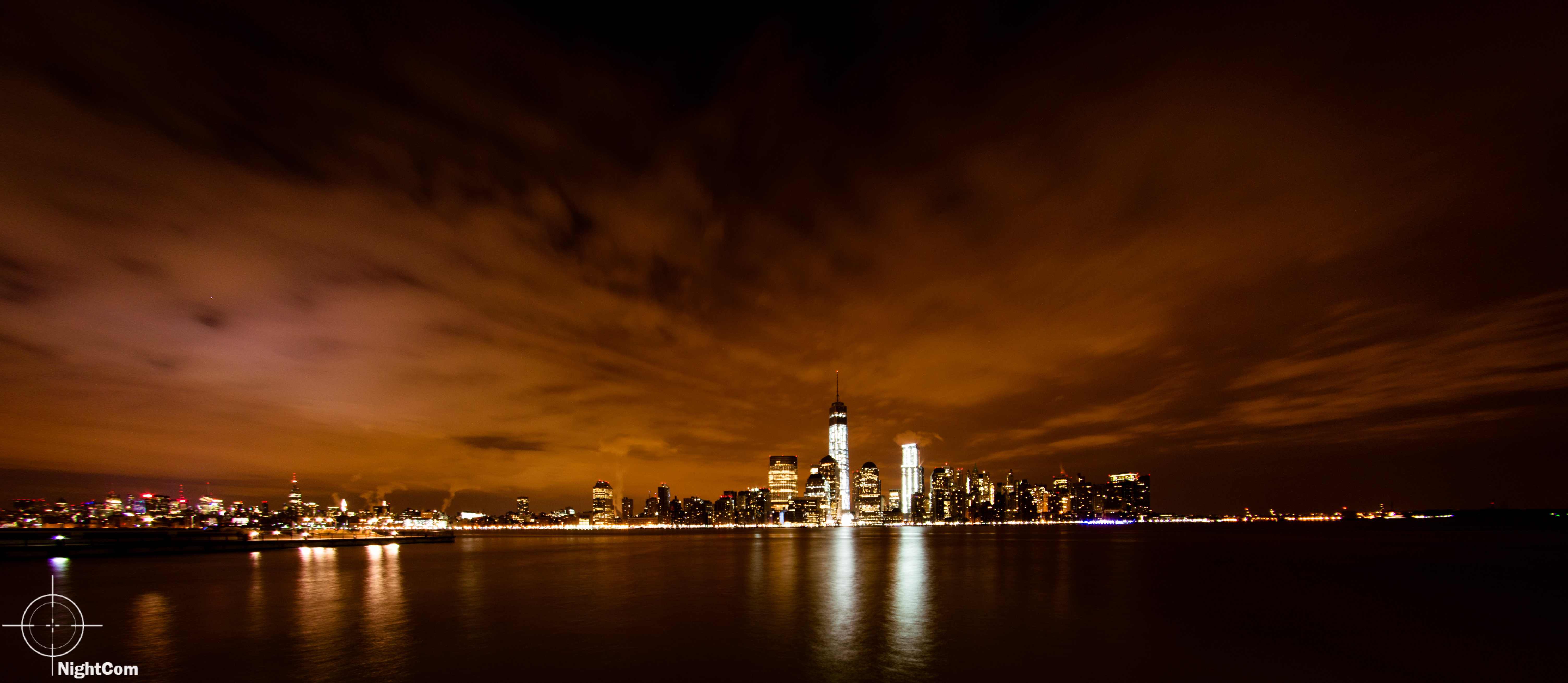 Обои огни закат город на рабочий стол