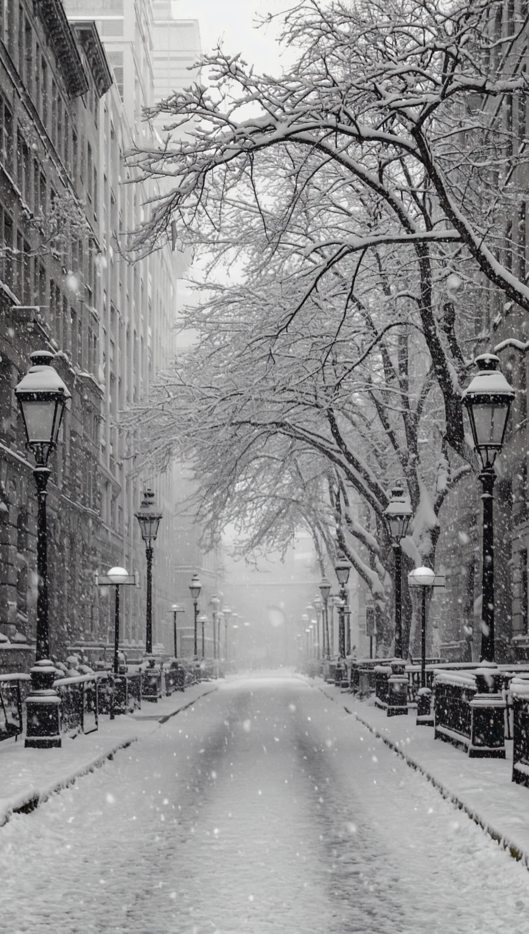 免费照片手机壁纸，风景，冬季雪景灯笼