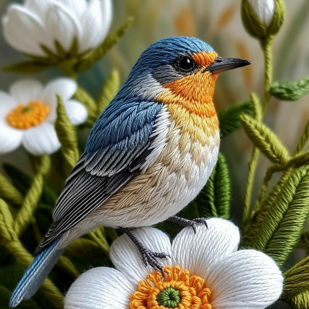 Бесплатное фото Вышитая нежность