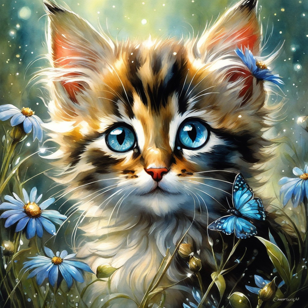 Бесплатная открытка Авторский АРТ - котенок