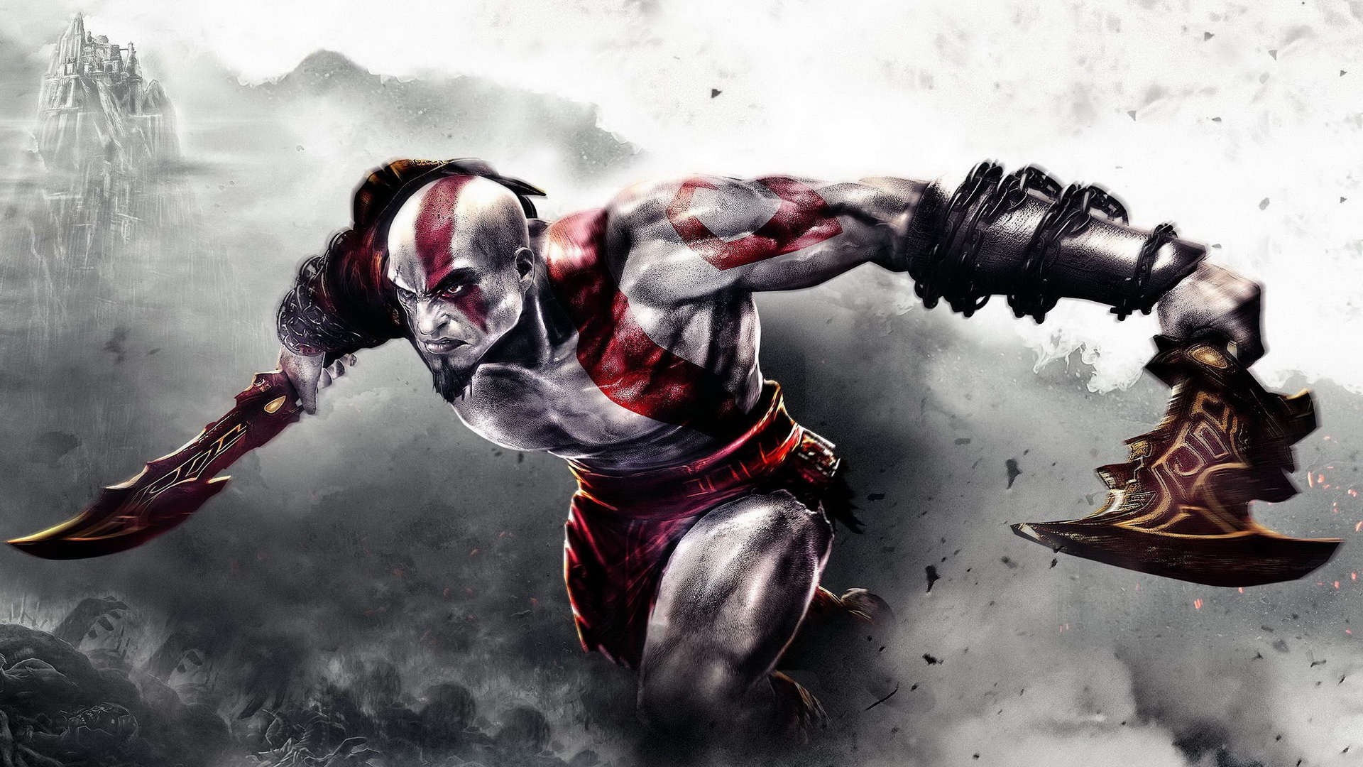 Wallpapers wallpaper kratos God Of War blades on the desktop