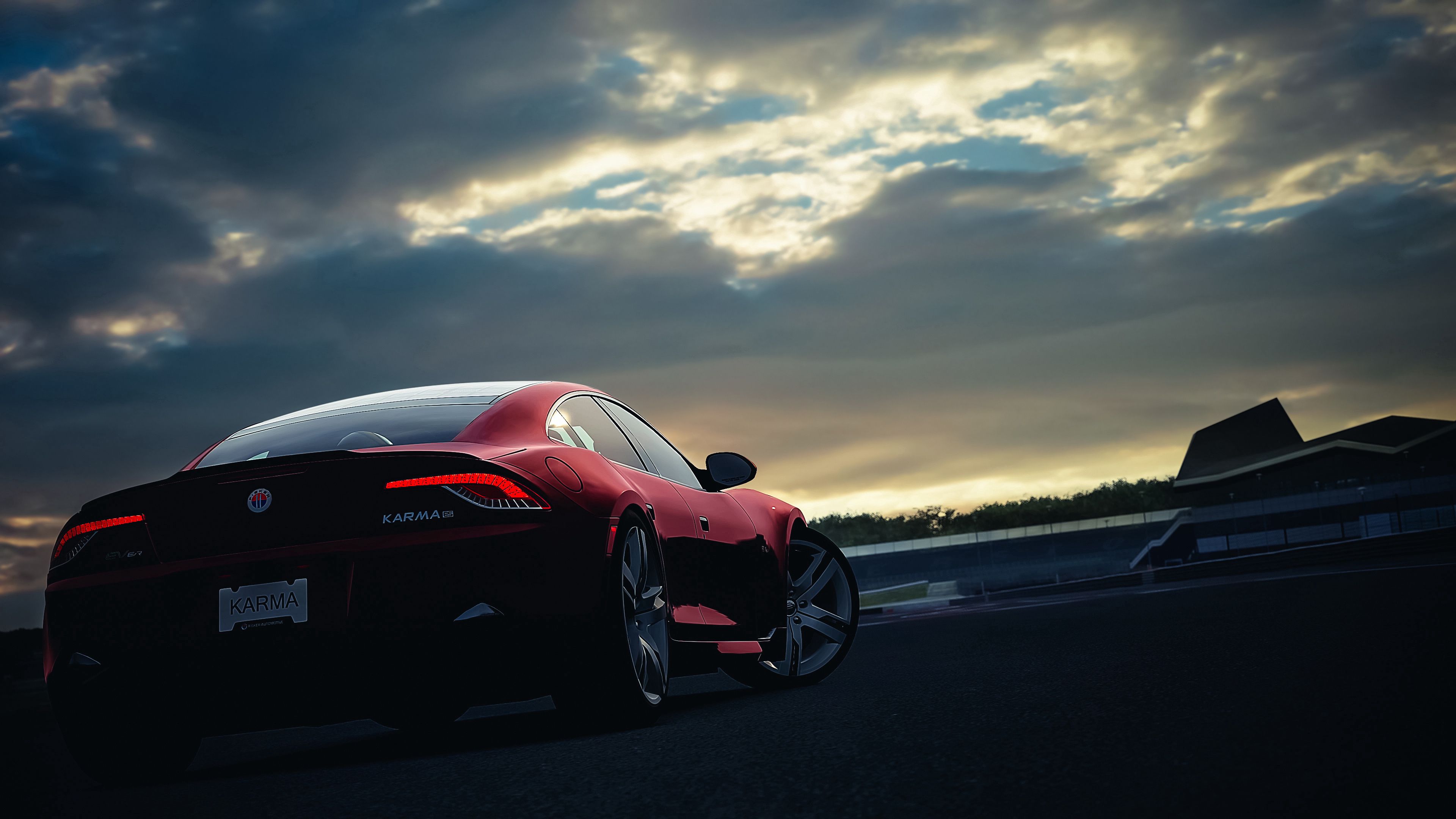 Free photo Fisker Karma rear end in red.