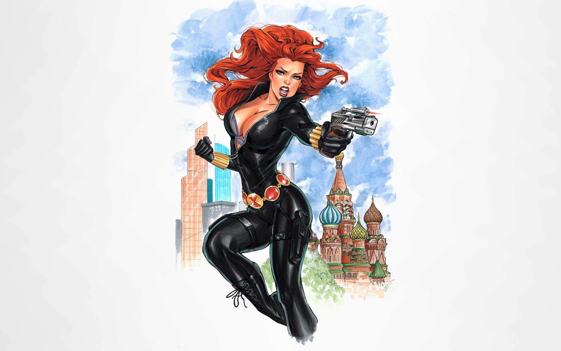 Wallpapers Black Widow illustration Marvel Comics on the desktop