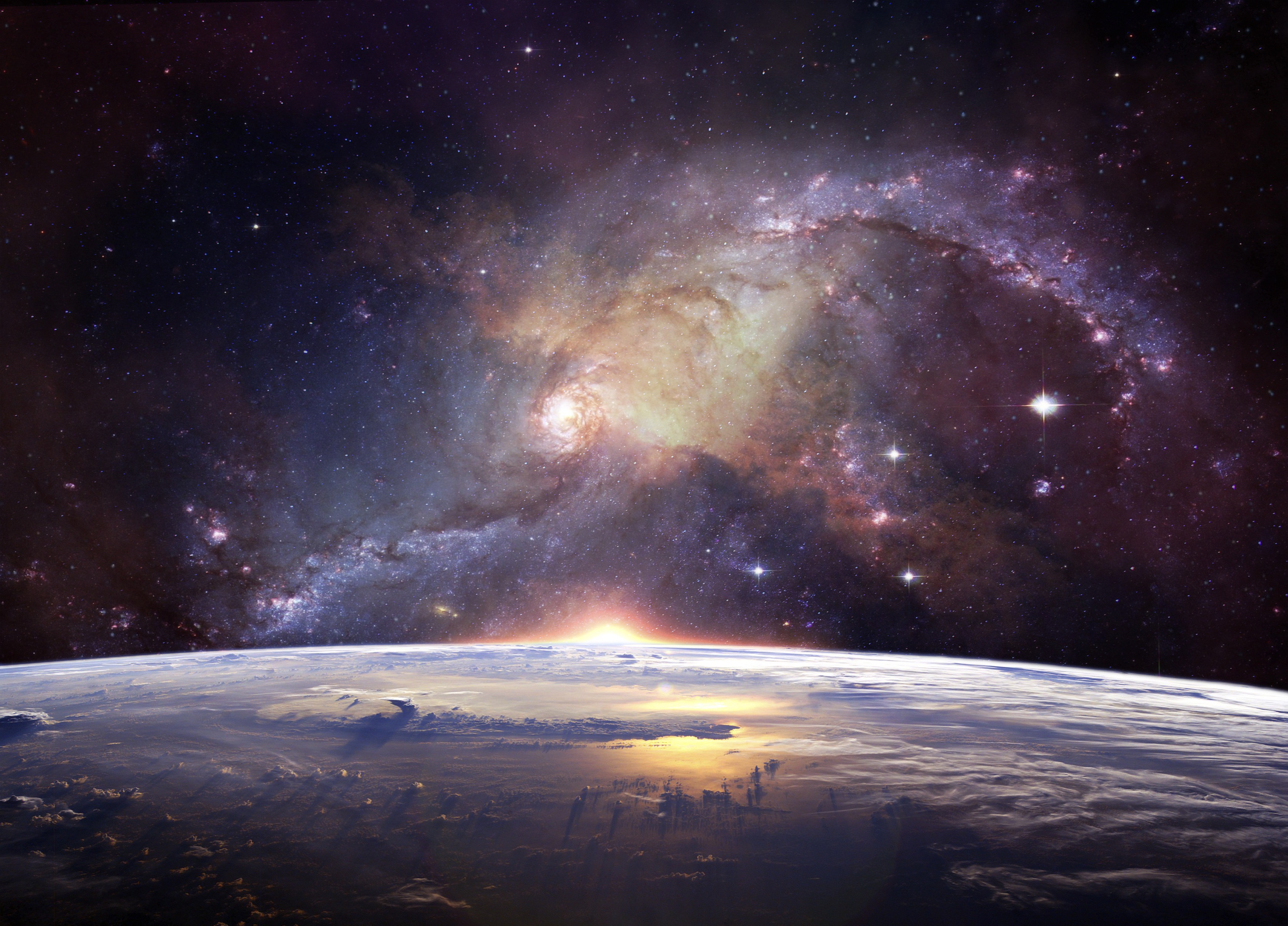 Wallpapers earth galaxy space on the desktop